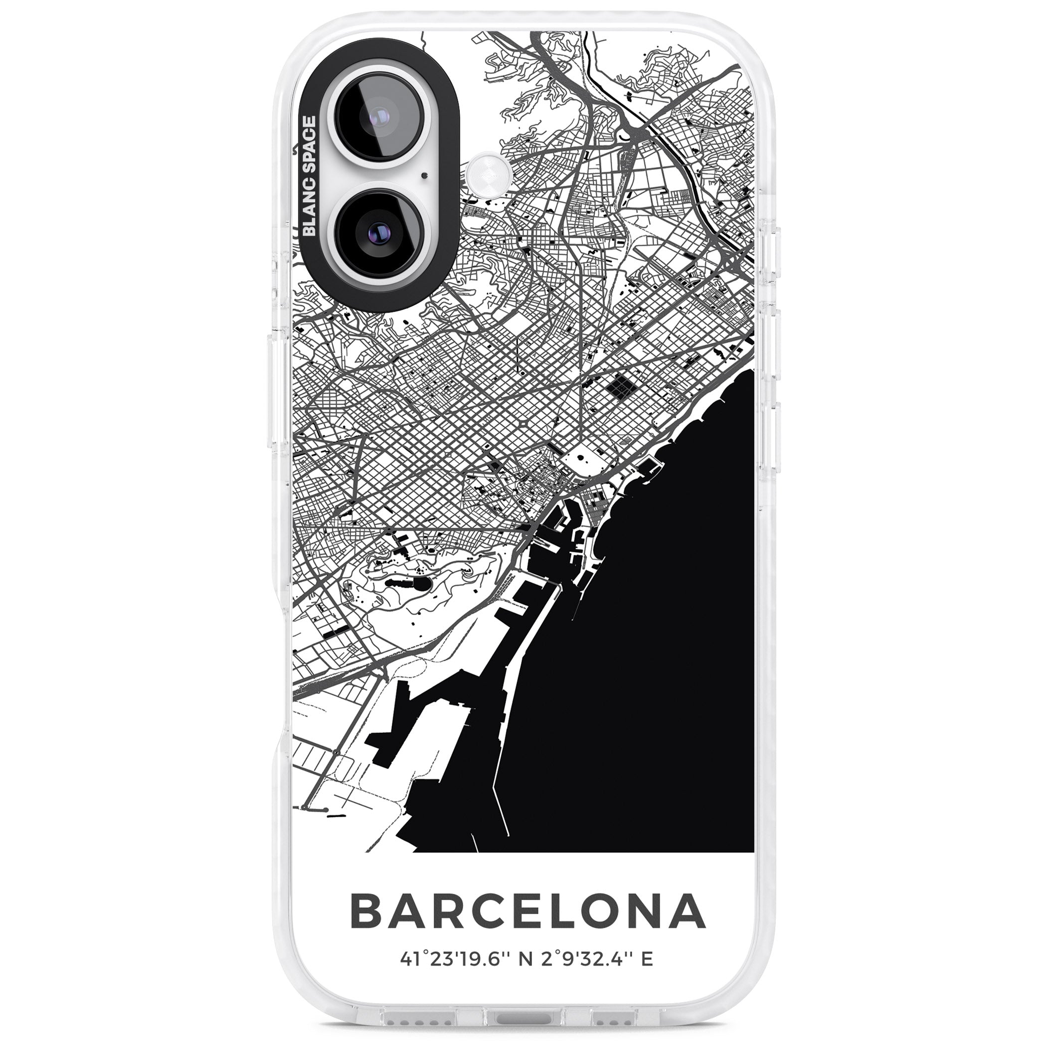 Barcelona Map iPhone 17 Impact Clear Phone Case