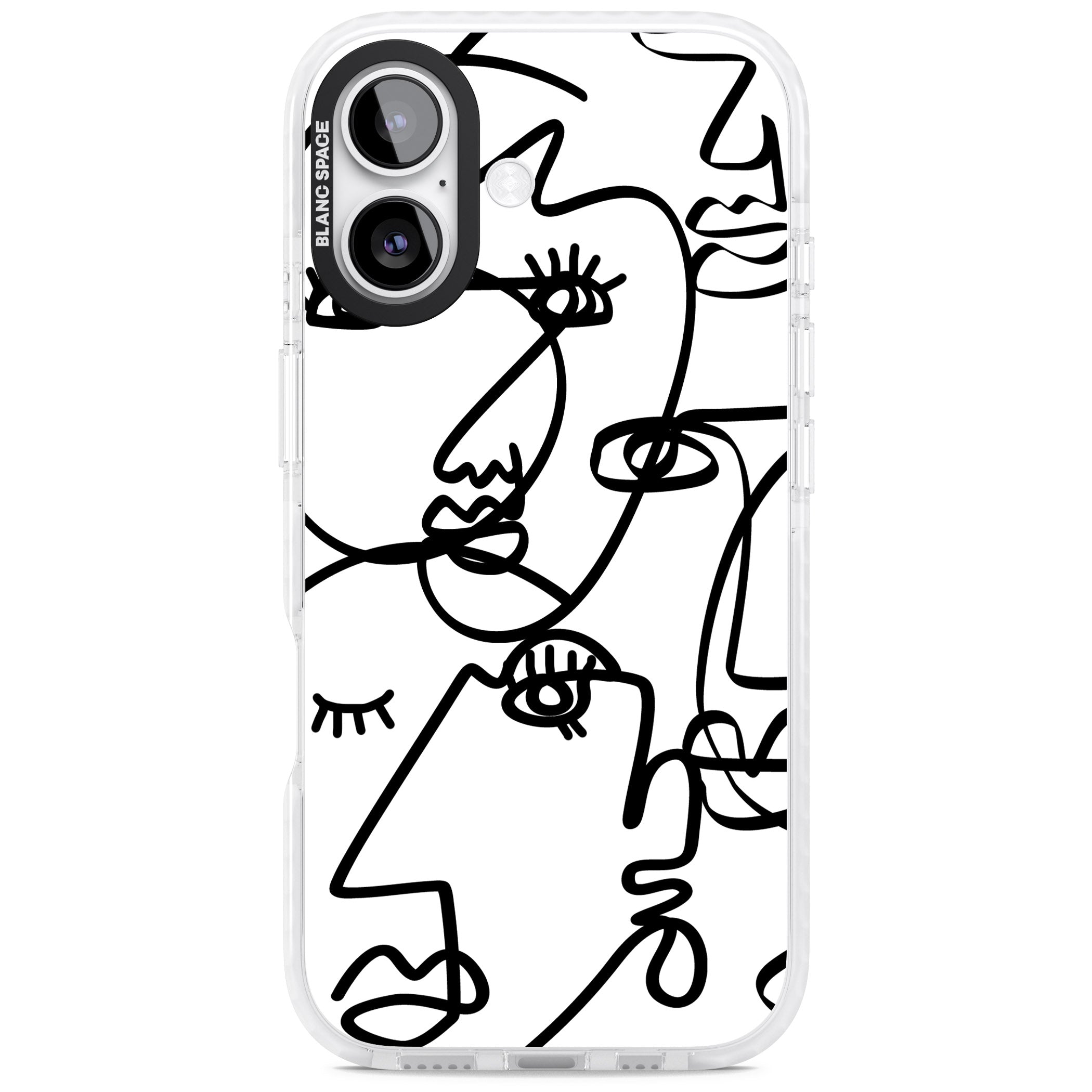 Abstract Line Art Black White iPhone 17 Impact Clear Phone Case