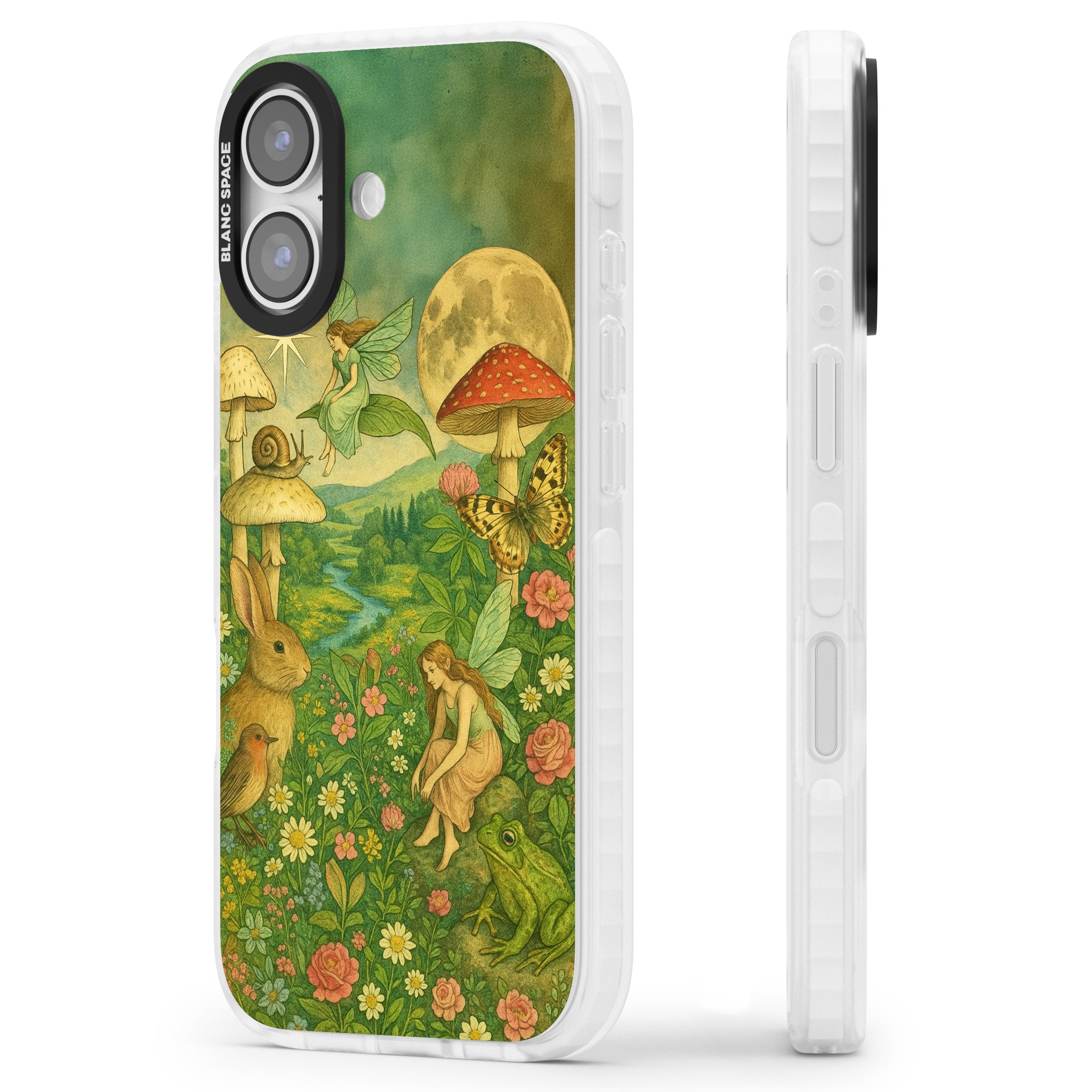 Fairies & Flowers iPhone 17 Impact Clear Phone Case Side Profile