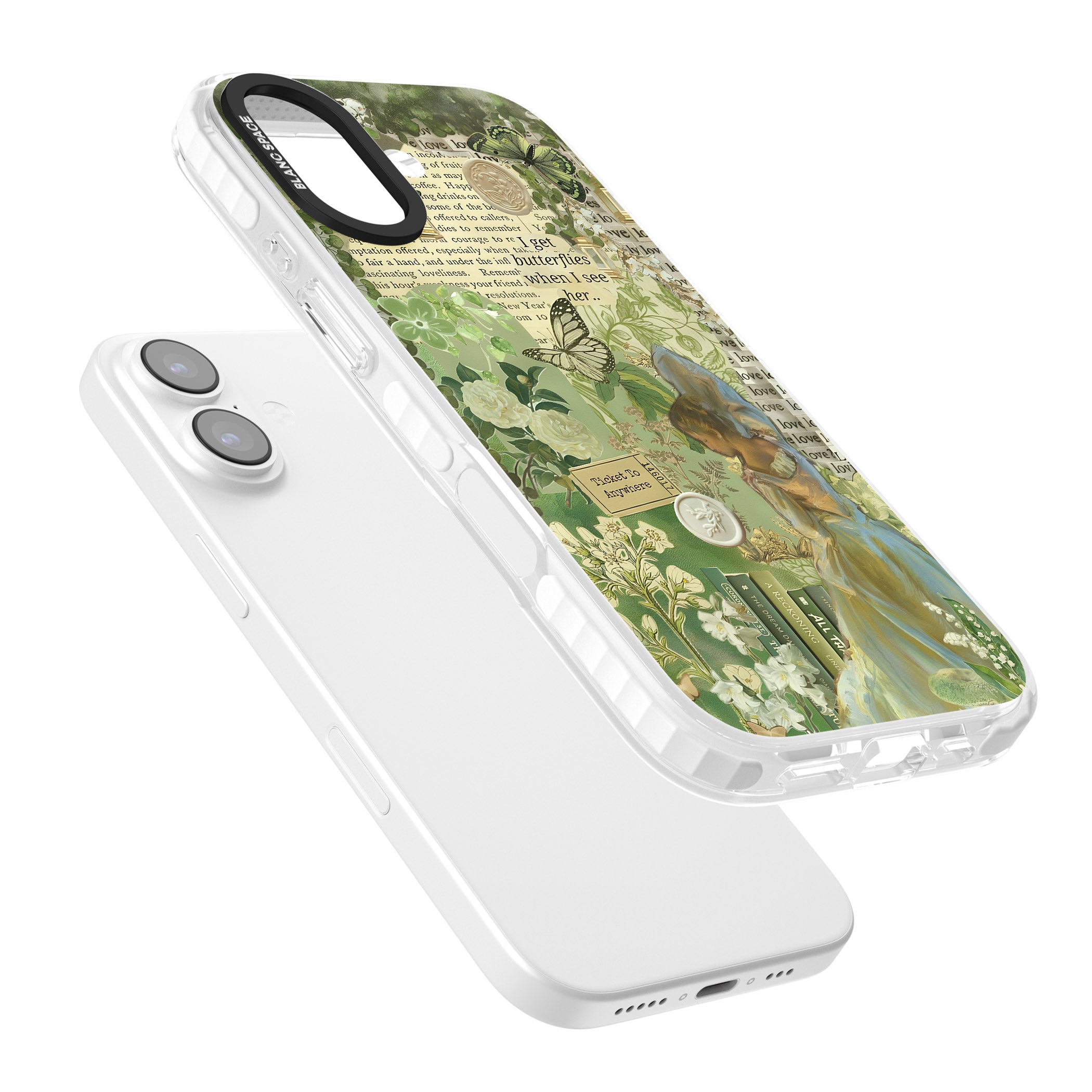 Vintage Green Fairy iPhone 17 Impact Clear Phone Case Colours