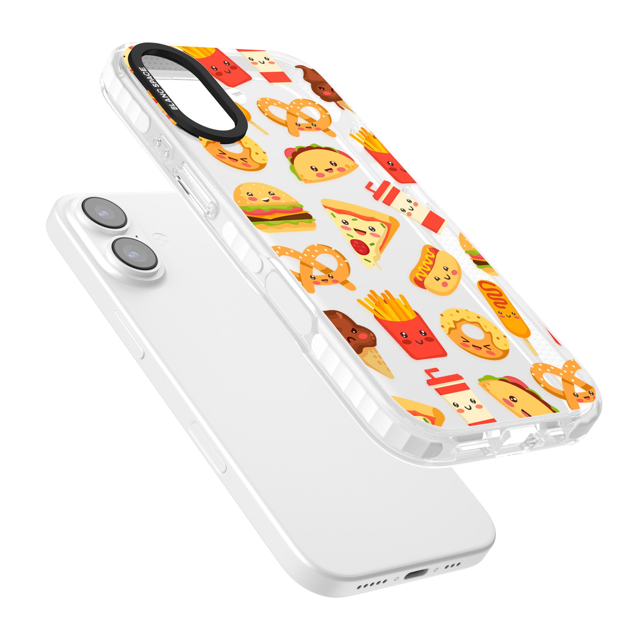 Fast Food Patterns Kawaii Fast Food Mix iPhone 17 Impact Clear Phone Case Colours