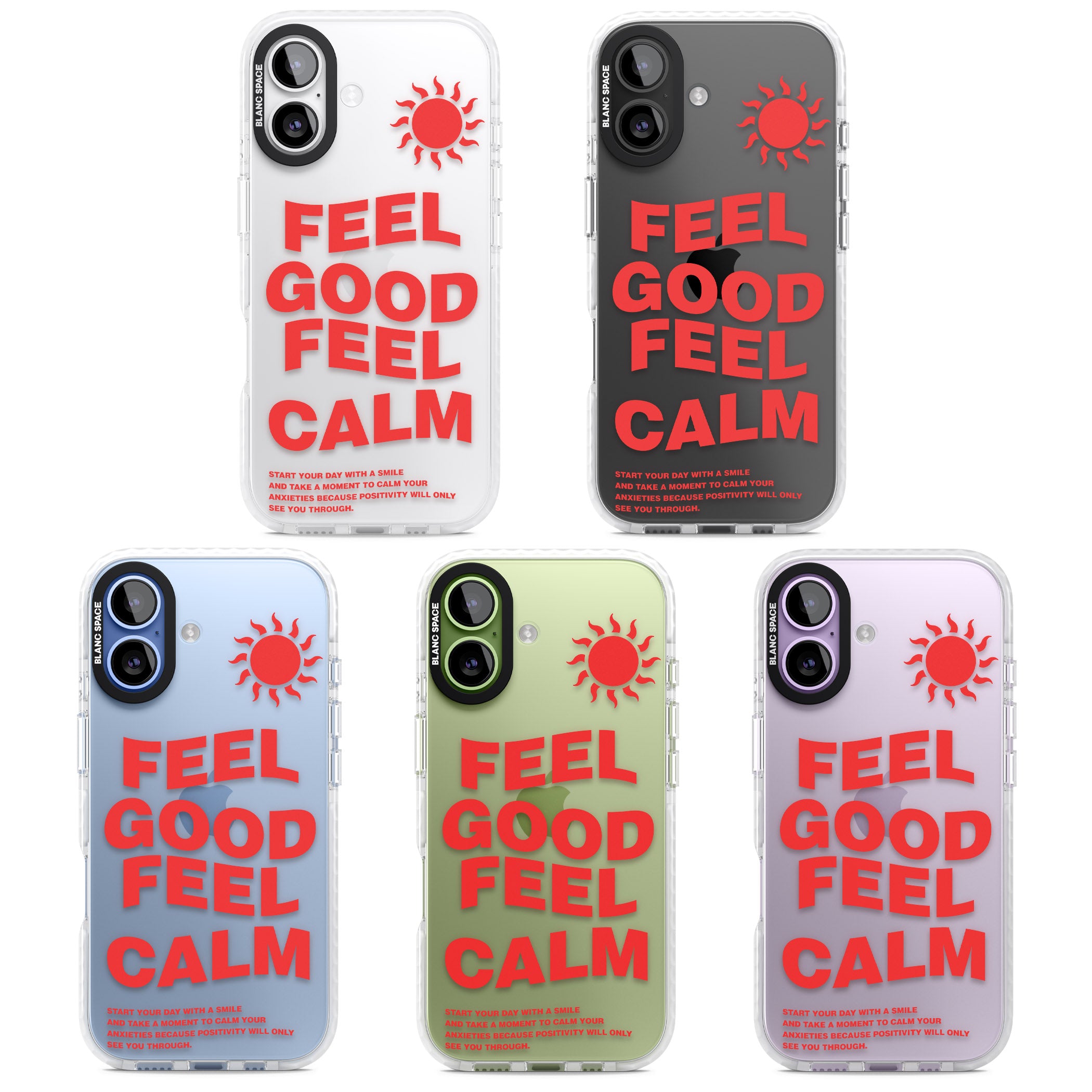 Feel Good Feel Calm (Red) iPhone 17 Impact Clear Phone Case APT Impact Protection