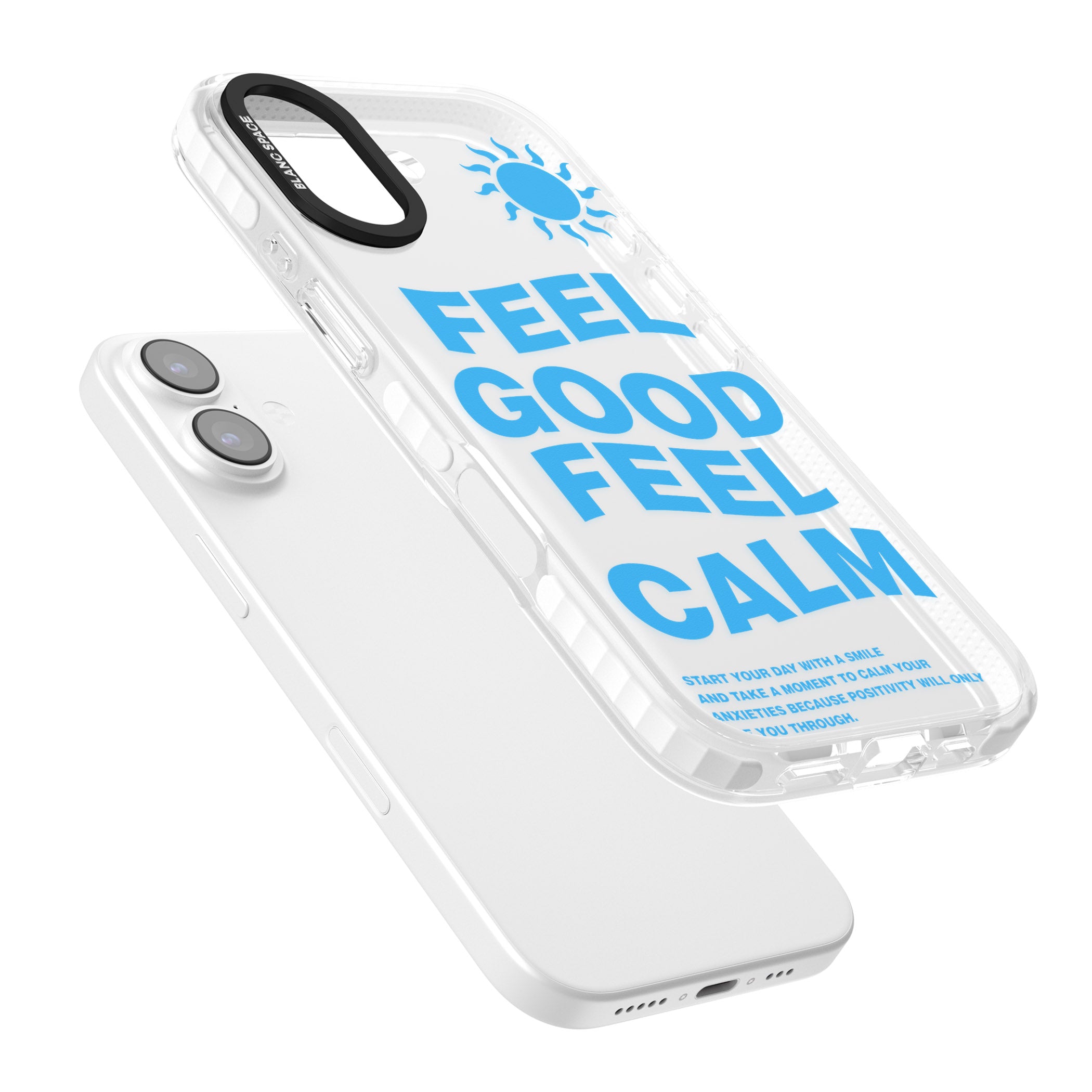 Feel Good Feel Calm (Blue) iPhone 17 Impact Clear Phone Case Colours