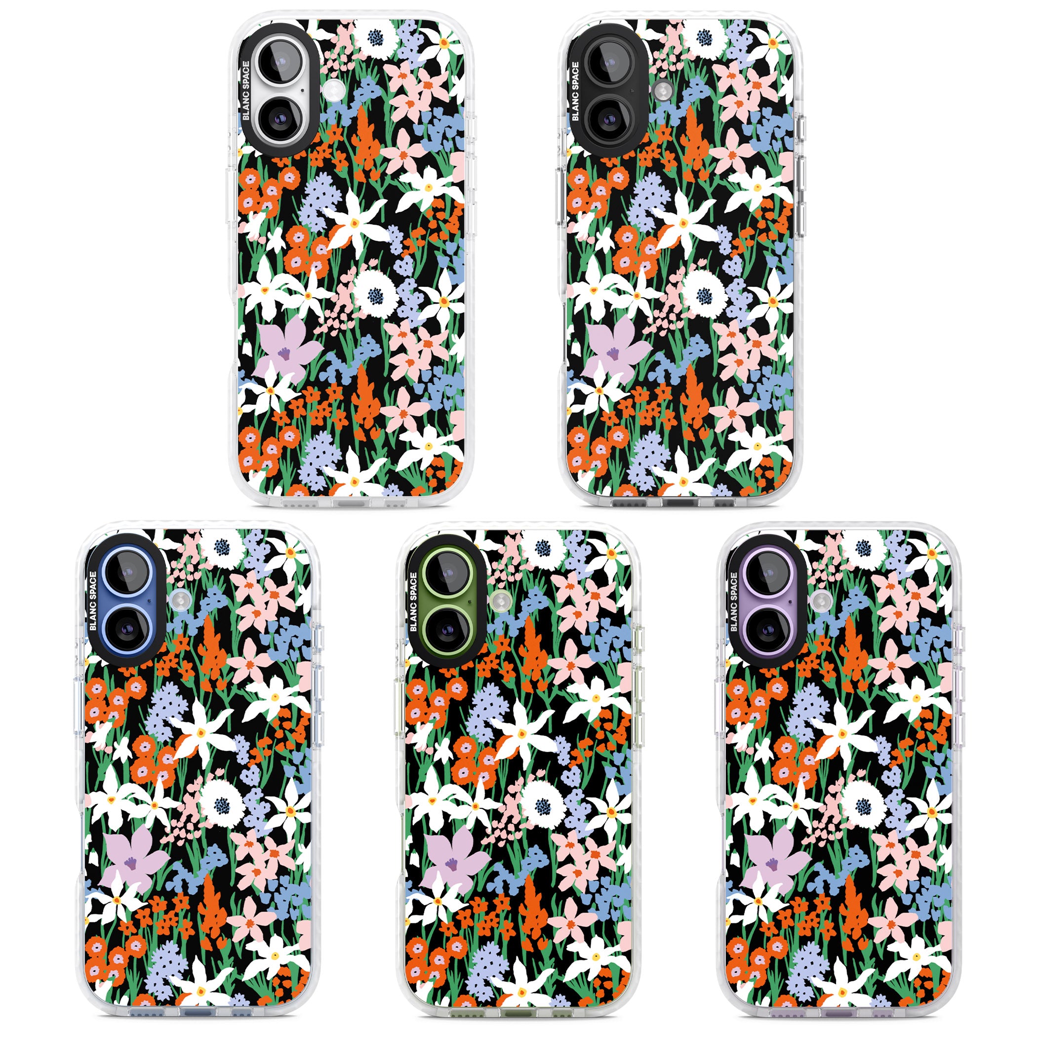 Floral Bloom Meadow Solid iPhone 17 Impact Clear Phone Case APT Impact Protection