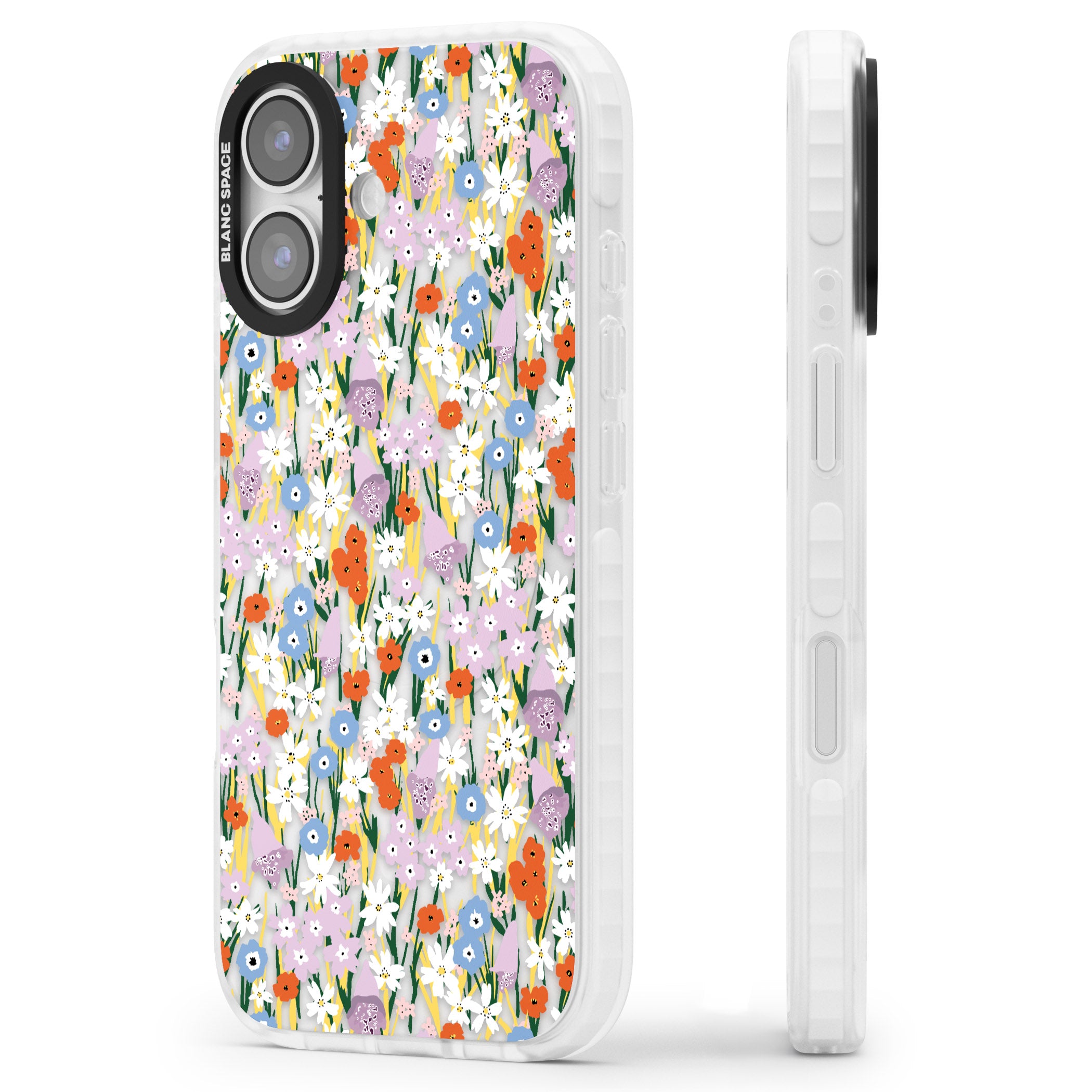 Vibrant Floral Garden iPhone 17 Impact Clear Phone Case Side Profile