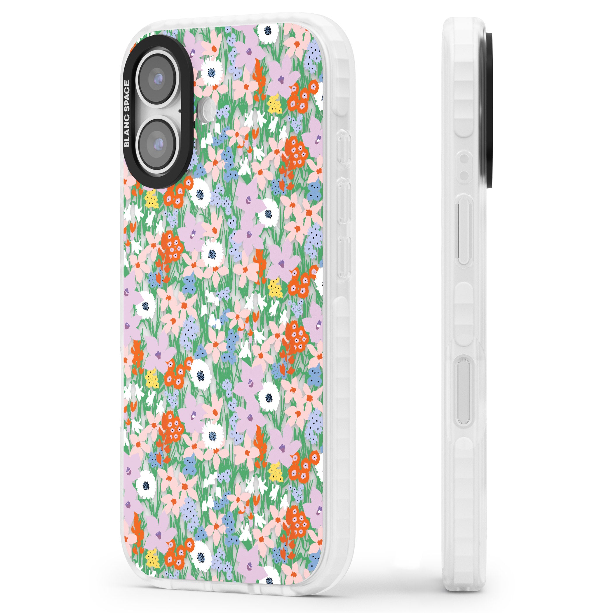Floral Bloom Jazzy iPhone 17 Impact Clear Phone Case Side Profile