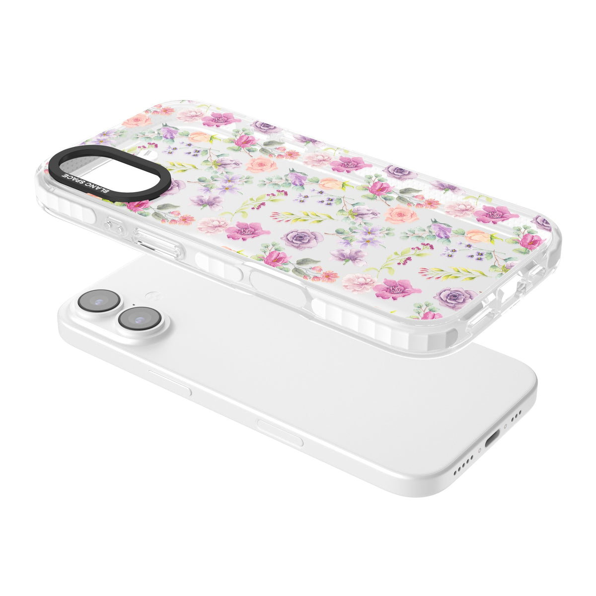 Sunday Flowers iPhone 16 / iPhone 16 Plus / iPhone 17 Impact Clear Phone Case angled