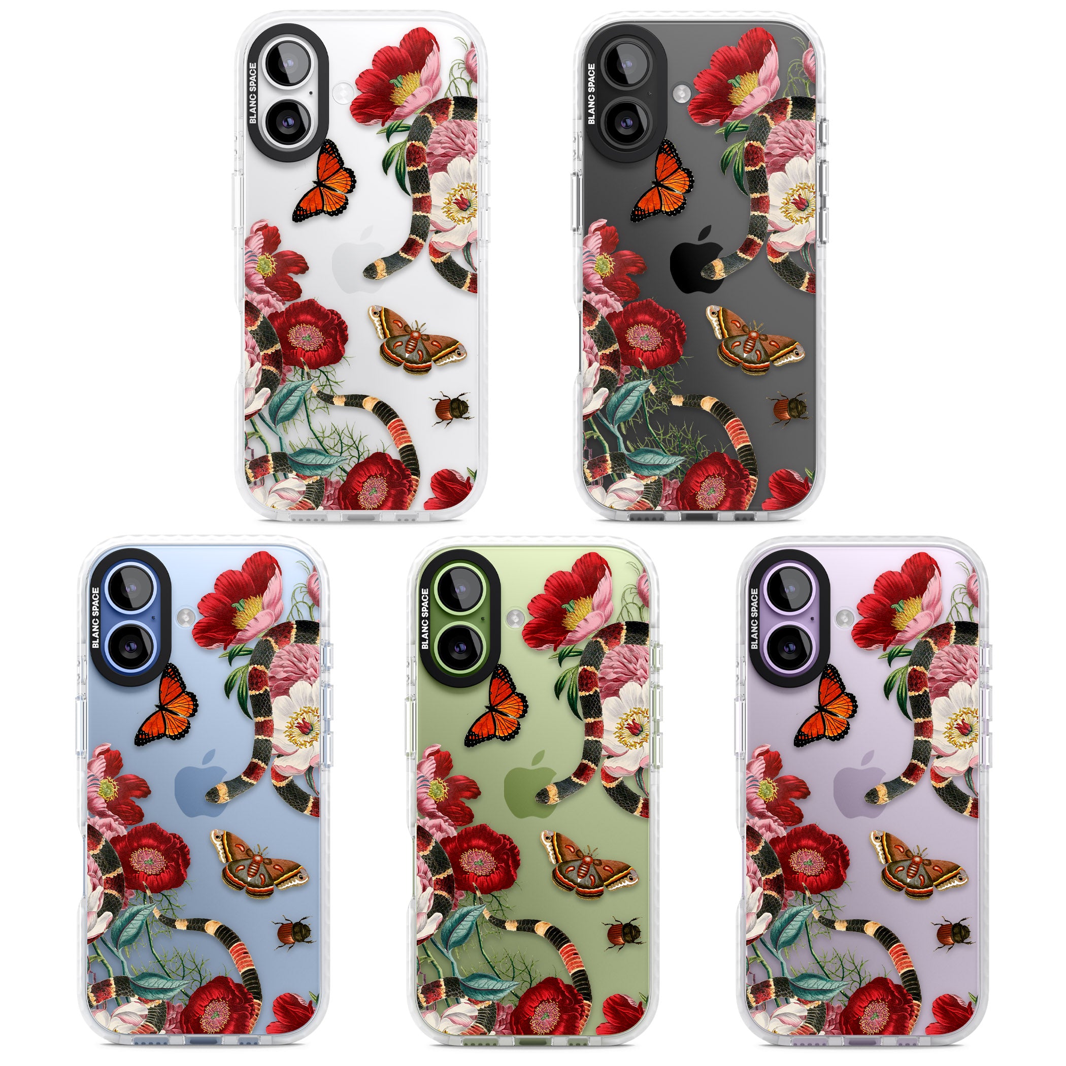 Botanical Snake iPhone 17 Impact Clear Phone Case APT Impact Protection