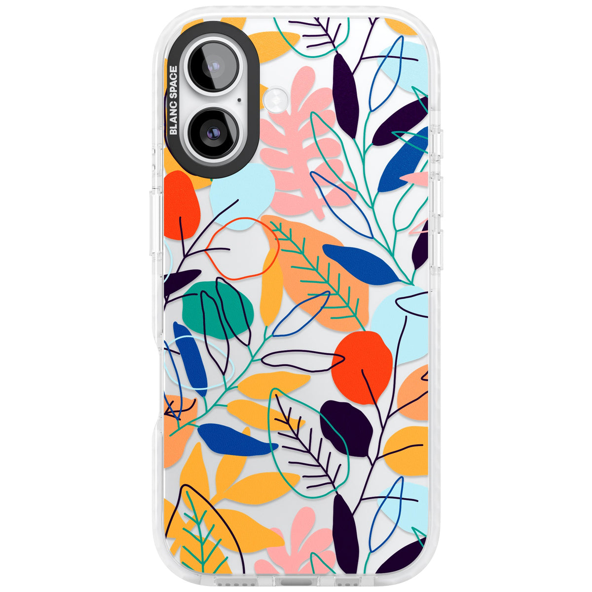 Flora Lines iPhone 16 / iPhone 16 Plus / iPhone 17 Impact Clear Phone Case front