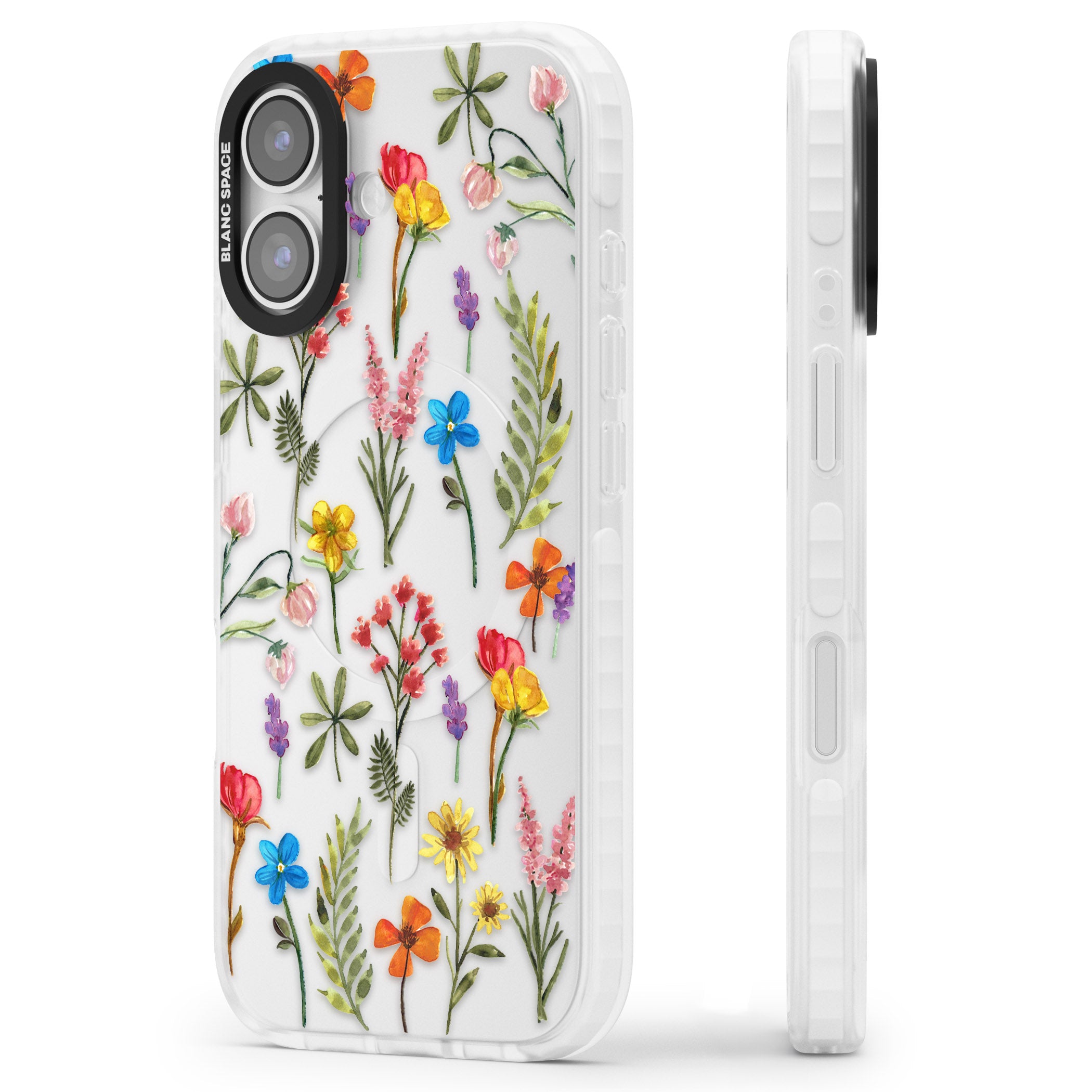 Spring Botanicals iPhone 17 Impact Clear Phone Case Side Profile