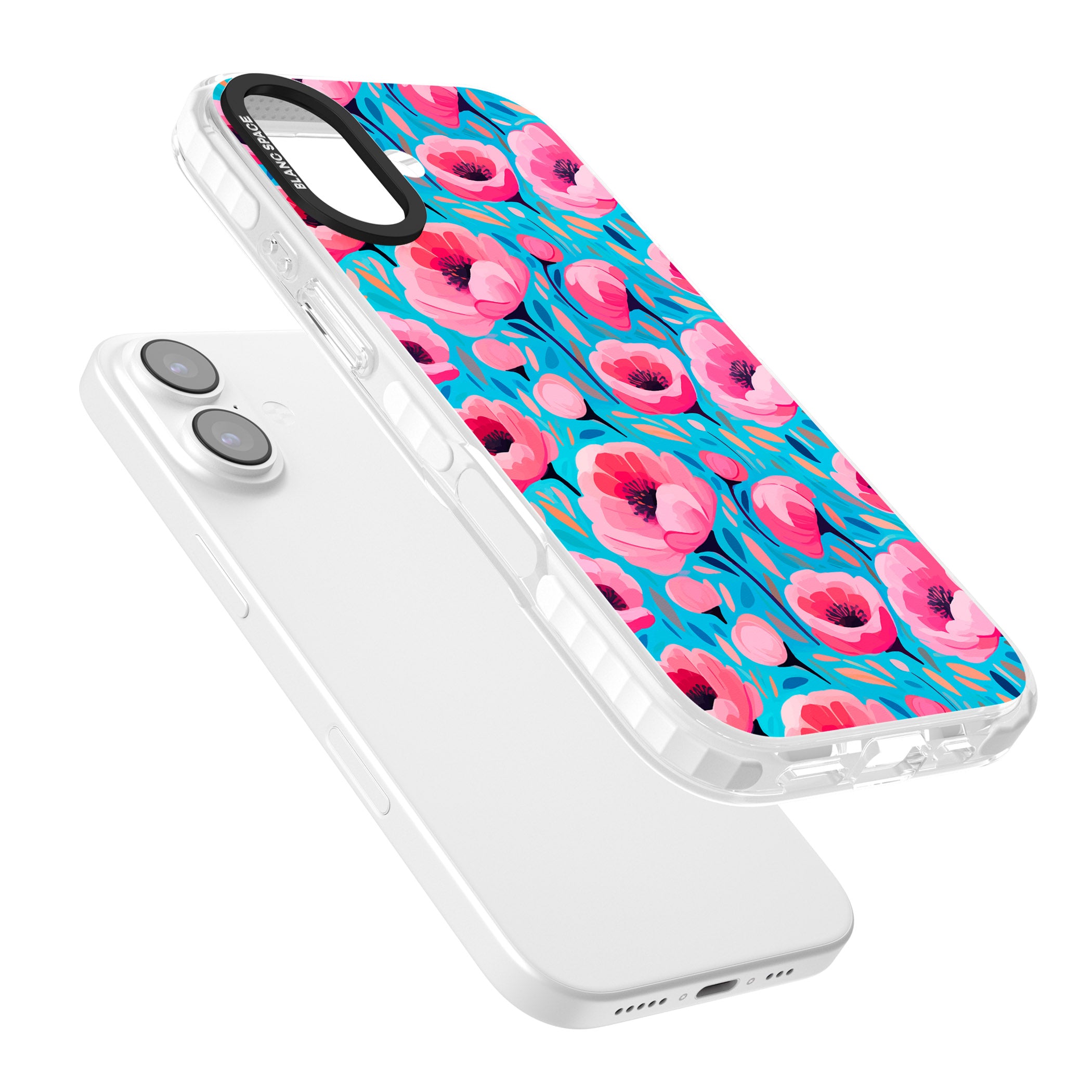 Tropical Pink Poppies iPhone 17 Impact Clear Phone Case Colours
