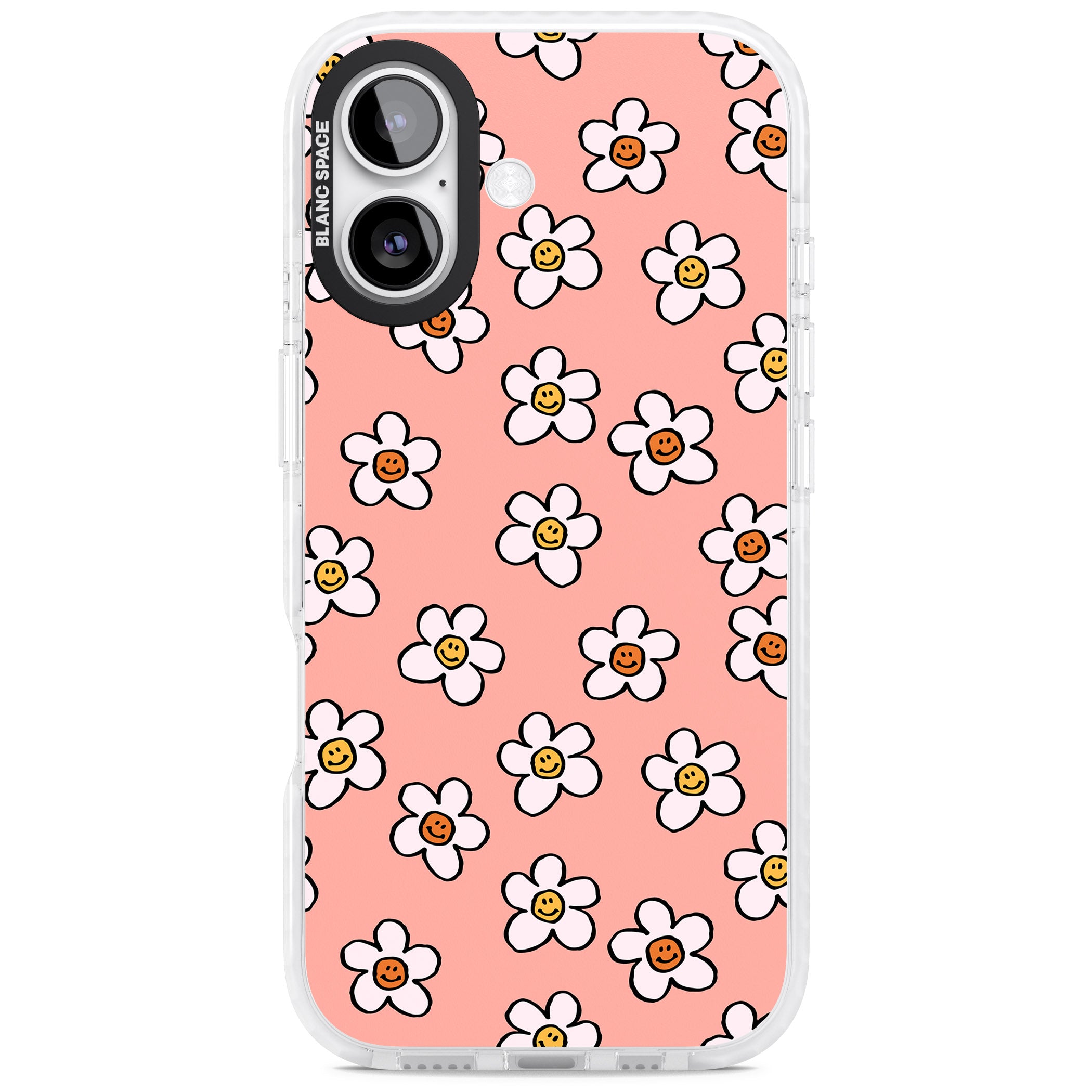 Peachy Daisy Smiles iPhone 17 Impact Clear Phone Case