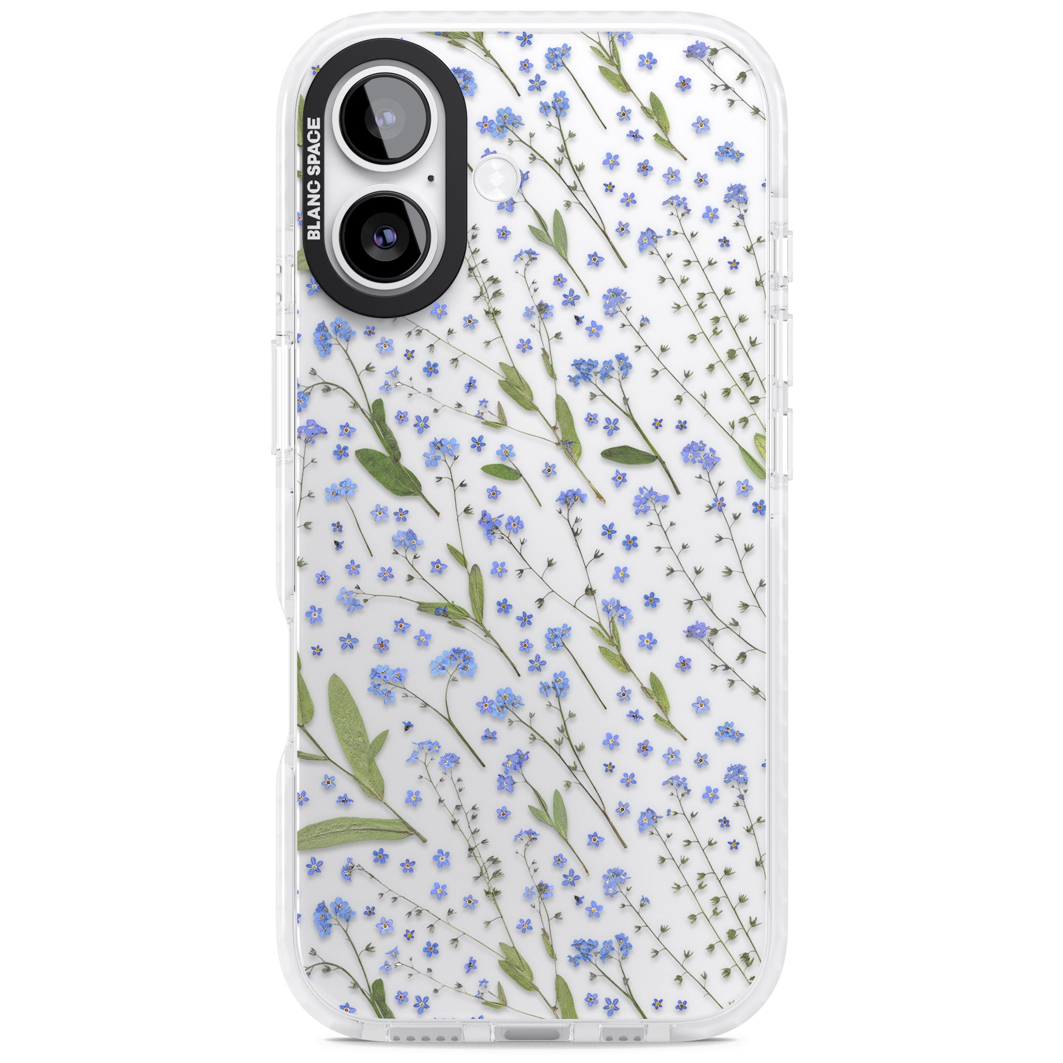 Blue Meadow Floral iPhone 17 Impact Clear Phone Case
