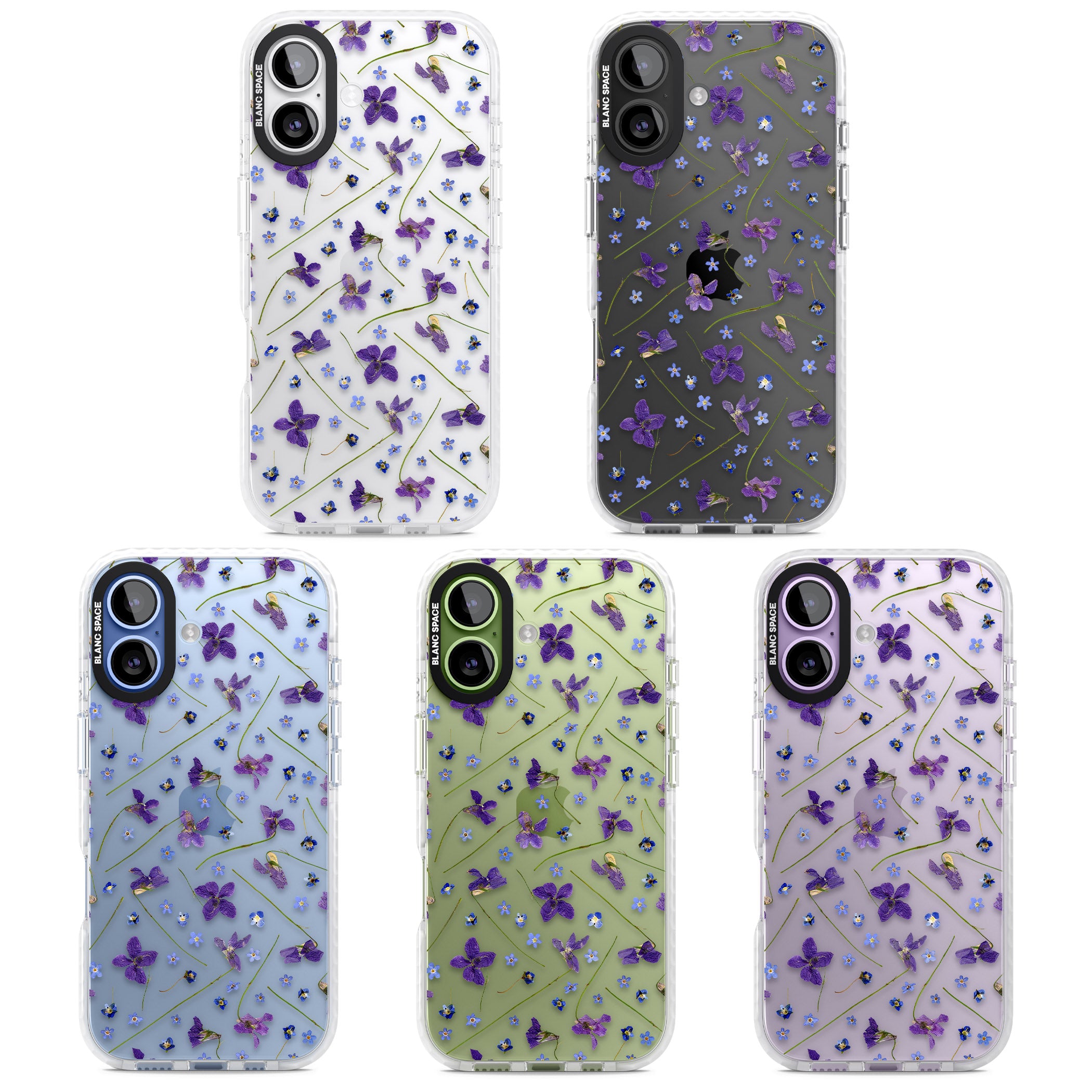 Pressed Violet Flower iPhone 17 Impact Clear Phone Case APT Impact Protection