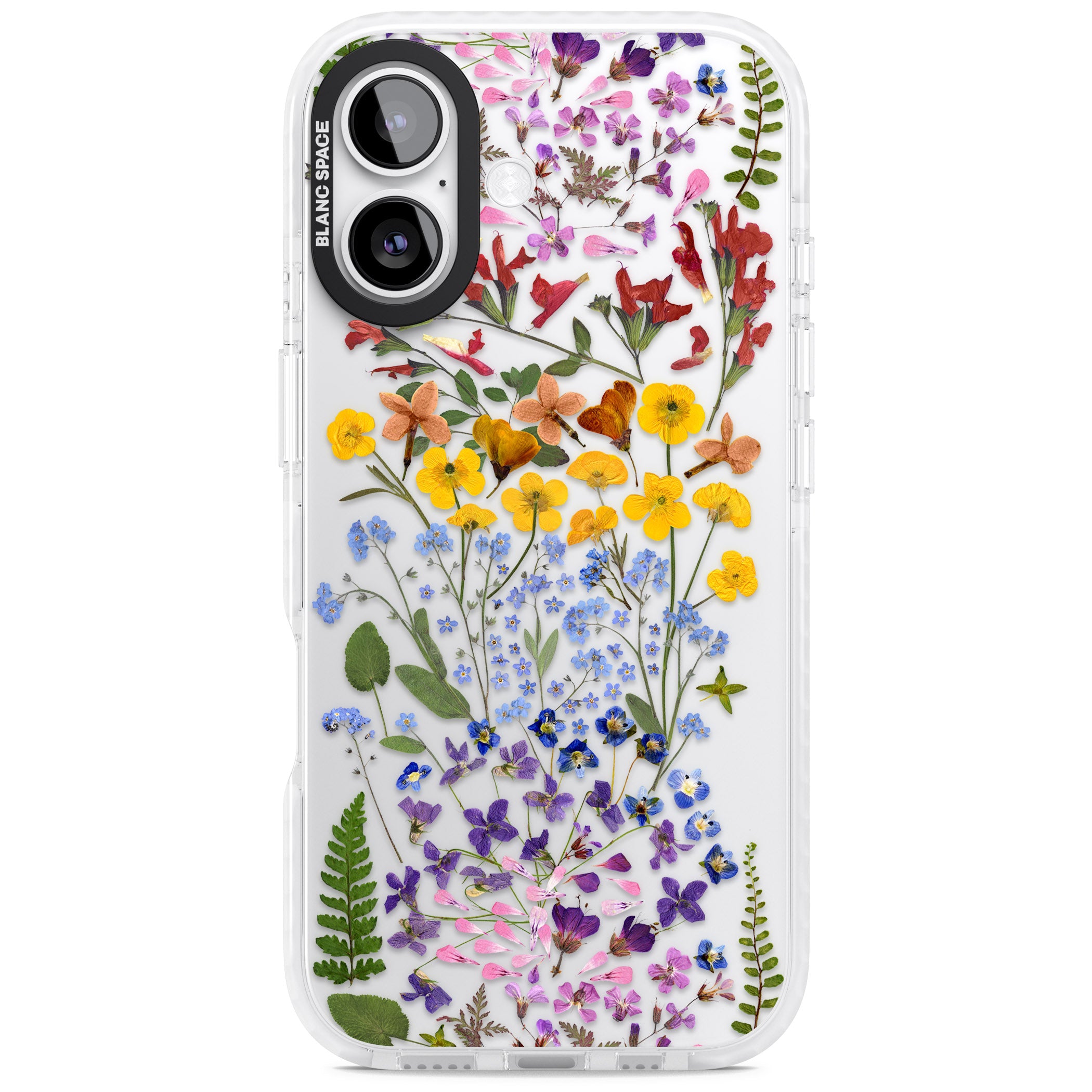 Pressed Wildflower Stripe iPhone 17 Impact Clear Phone Case