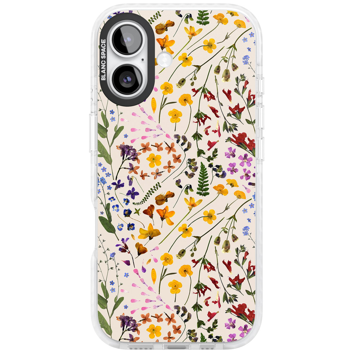 Wildflower Cream iPhone 16 / iPhone 16 Plus / iPhone 17 Impact Clear Phone Case front