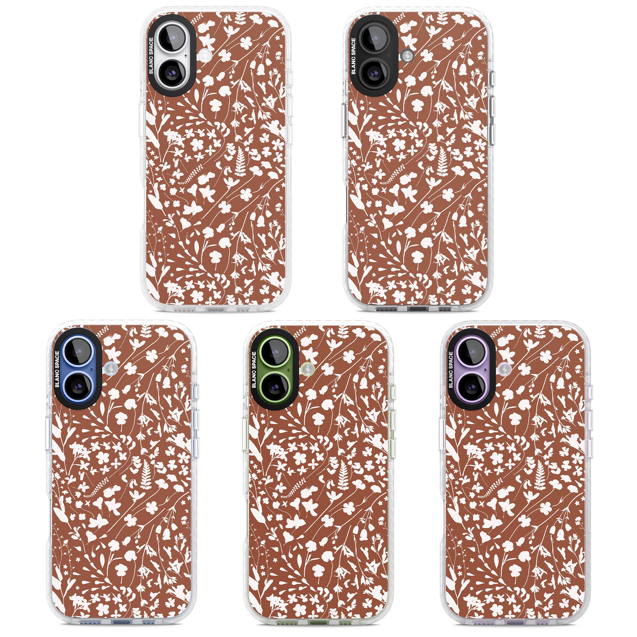 Wildflower Cluster On Terracotta iPhone 17 Impact Clear Phone Case APT Impact Protection