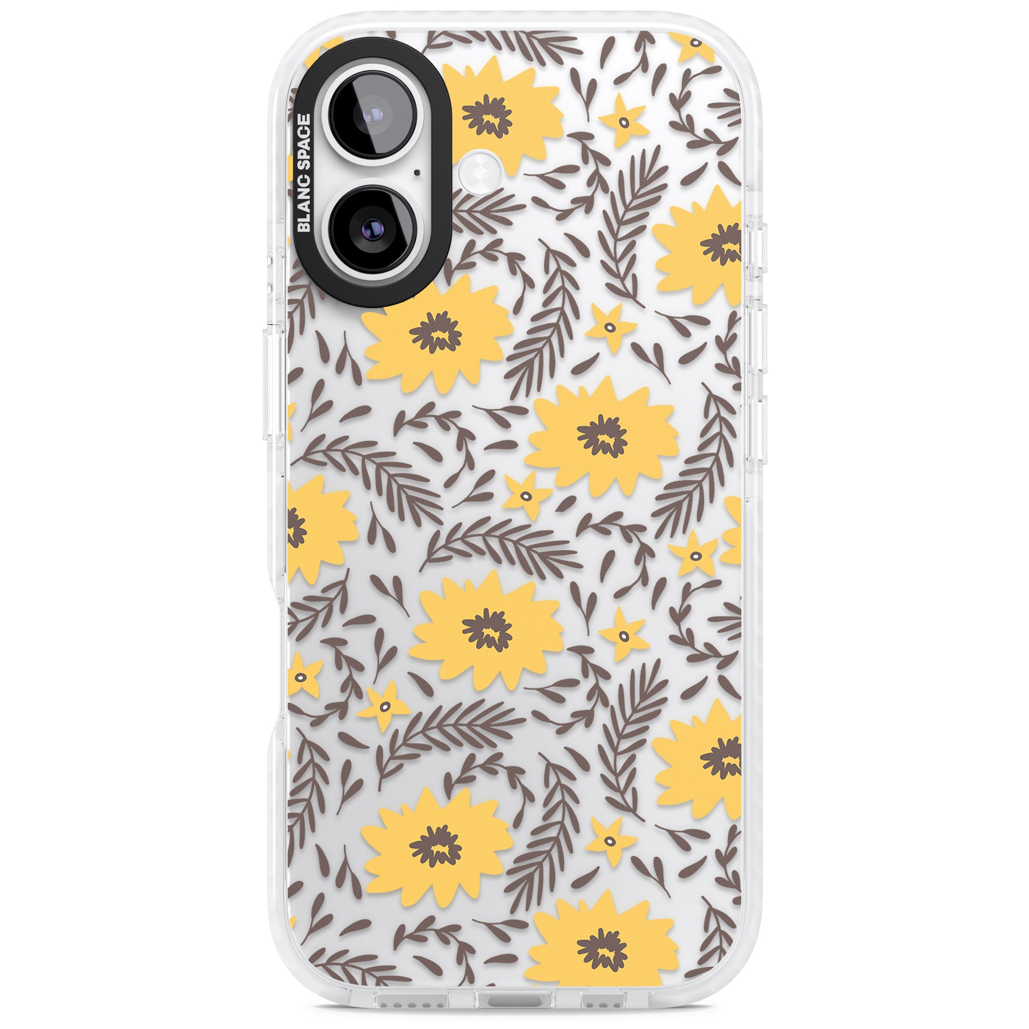 Yellow Blossoms Floral iPhone 17 Impact Clear Phone Case