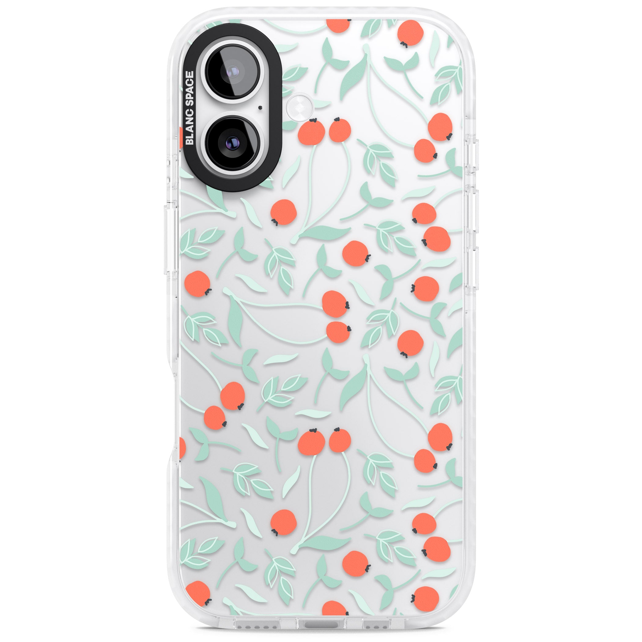 Red Berries Floral iPhone 17 Impact Clear Phone Case