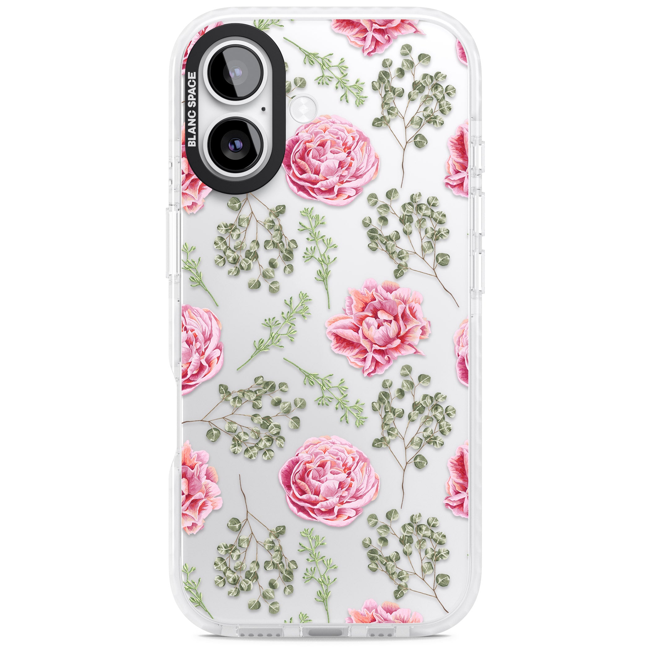 Roses & Eucalyptus Floral iPhone 17 Impact Clear Phone Case