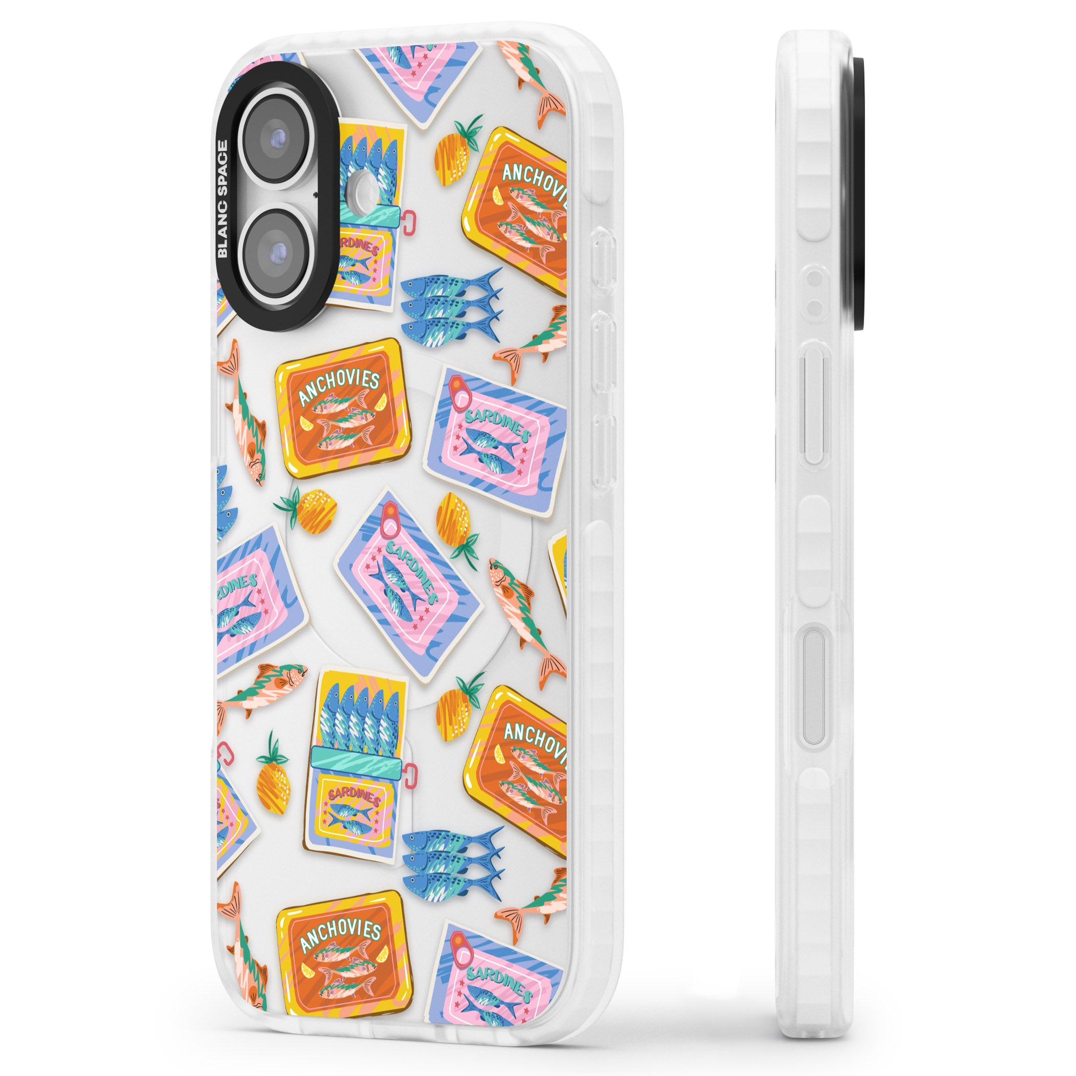 Sardines & Anchovies iPhone 17 Impact Clear Phone Case Side Profile