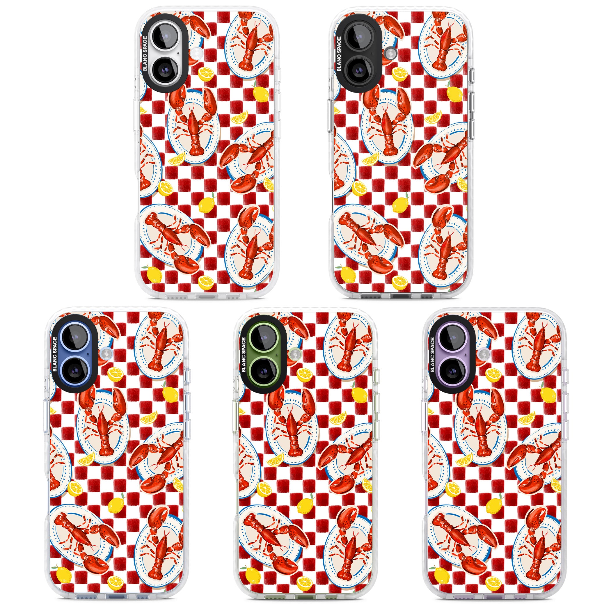 Red Lobster Checkered iPhone 17 Impact Clear Phone Case APT Impact Protection