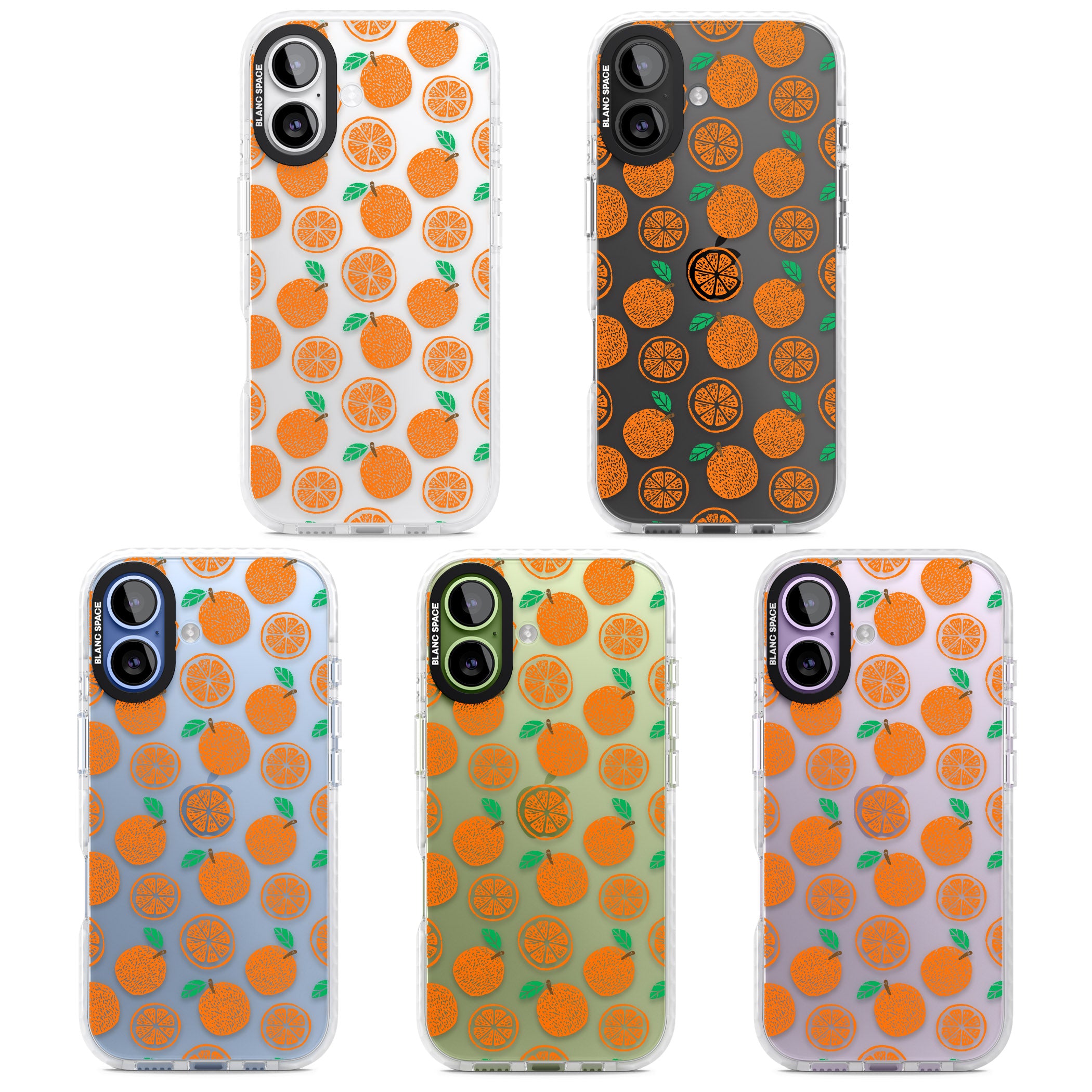 Orange Pattern iPhone 17 Impact Clear Phone Case APT Impact Protection