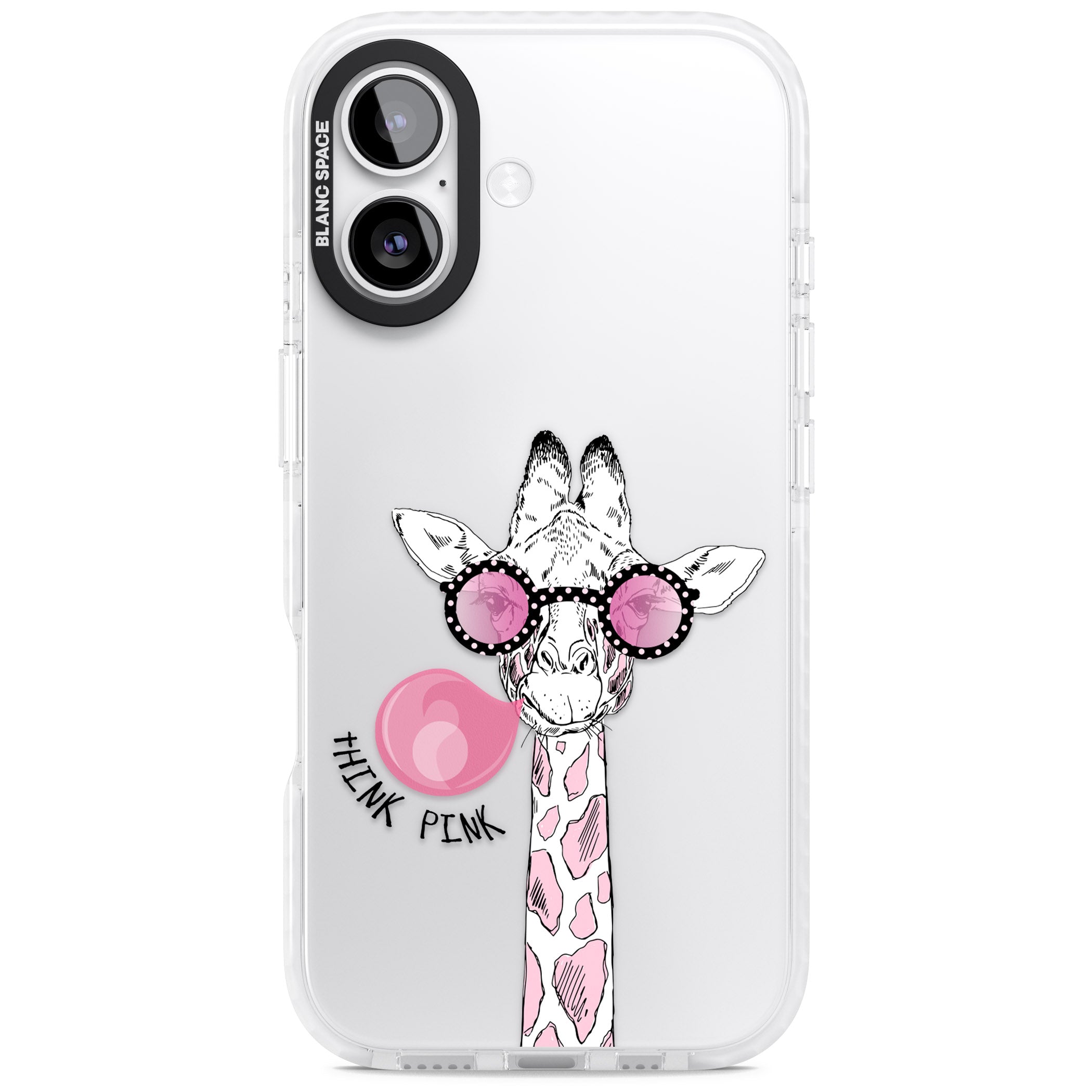 Think Pink Giraffe iPhone 17 Impact Clear Phone Case