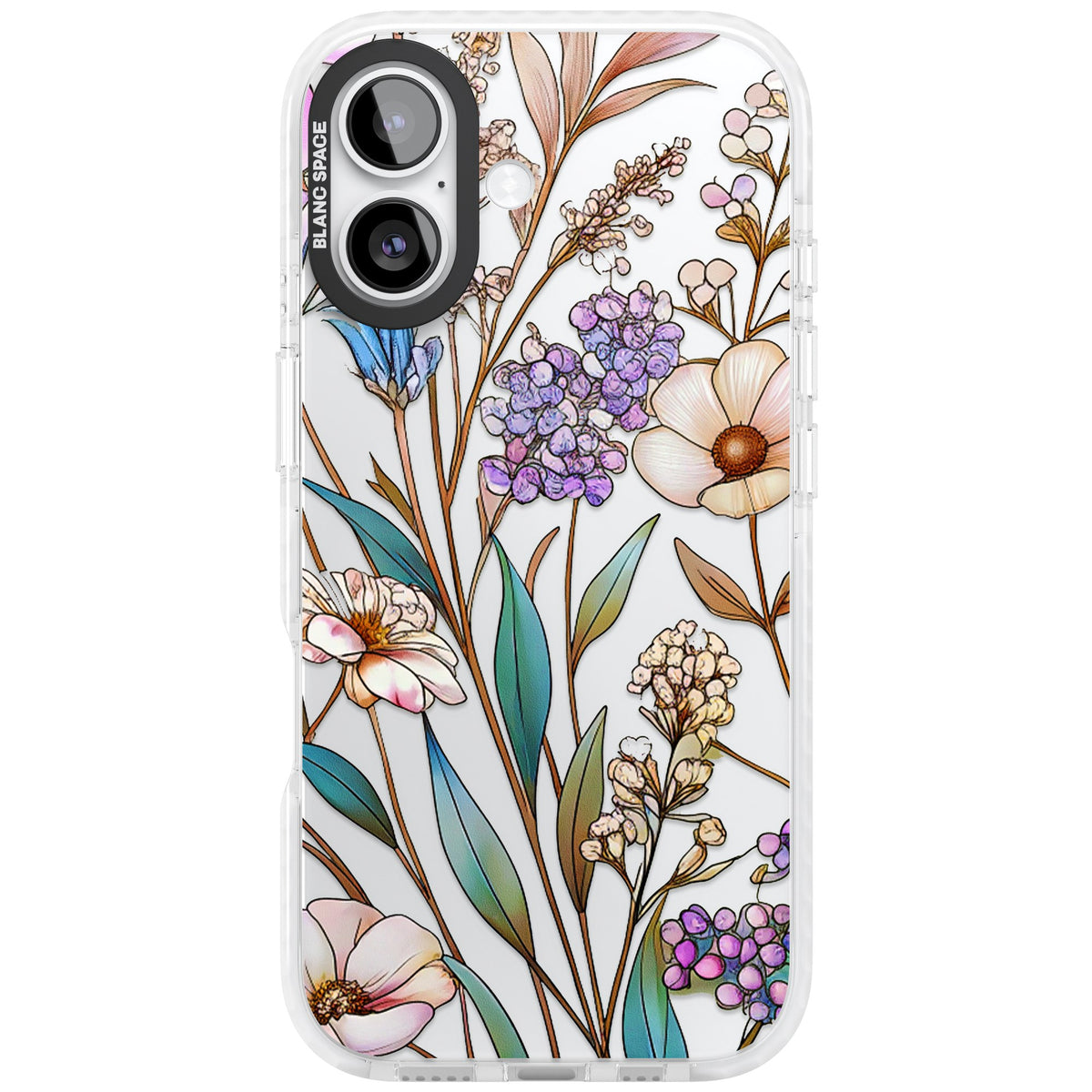 Glass Wildflower Mix iPhone 16 / iPhone 16 Plus / iPhone 17 Impact Clear Phone Case front