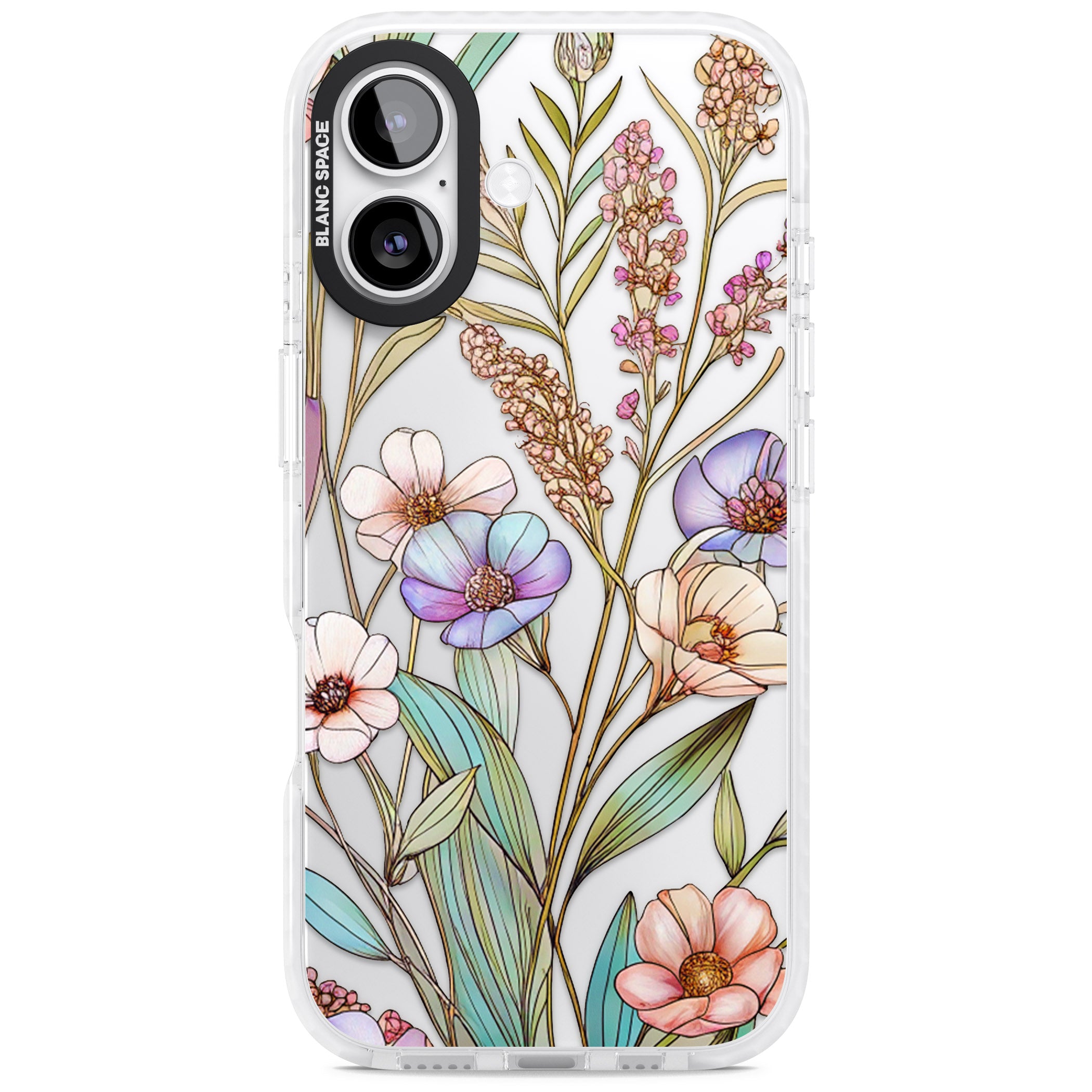 Glass Summer Flowers iPhone 17 Impact Clear Phone Case