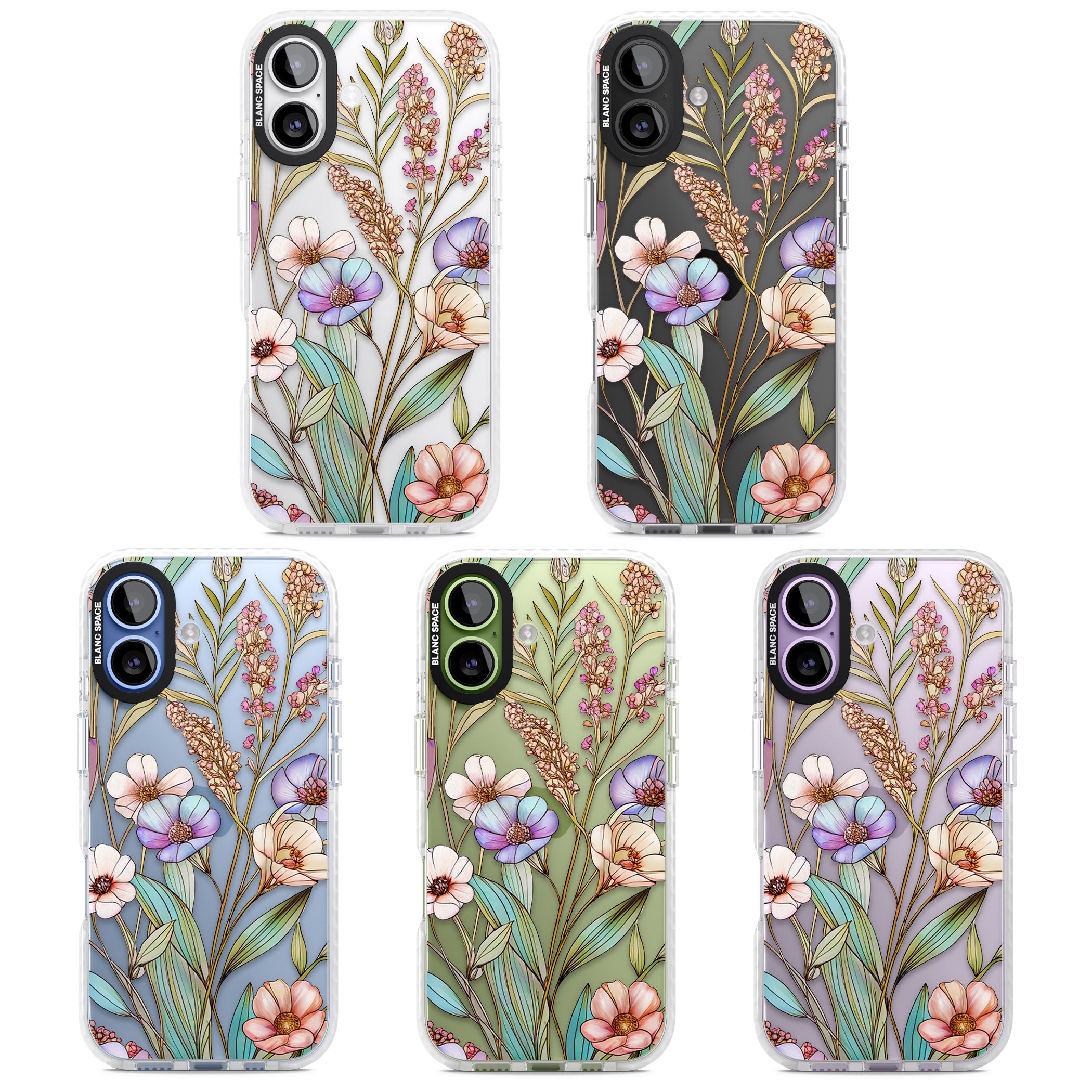 Glass Summer Flowers iPhone 17 Impact Clear Phone Case APT Impact Protection
