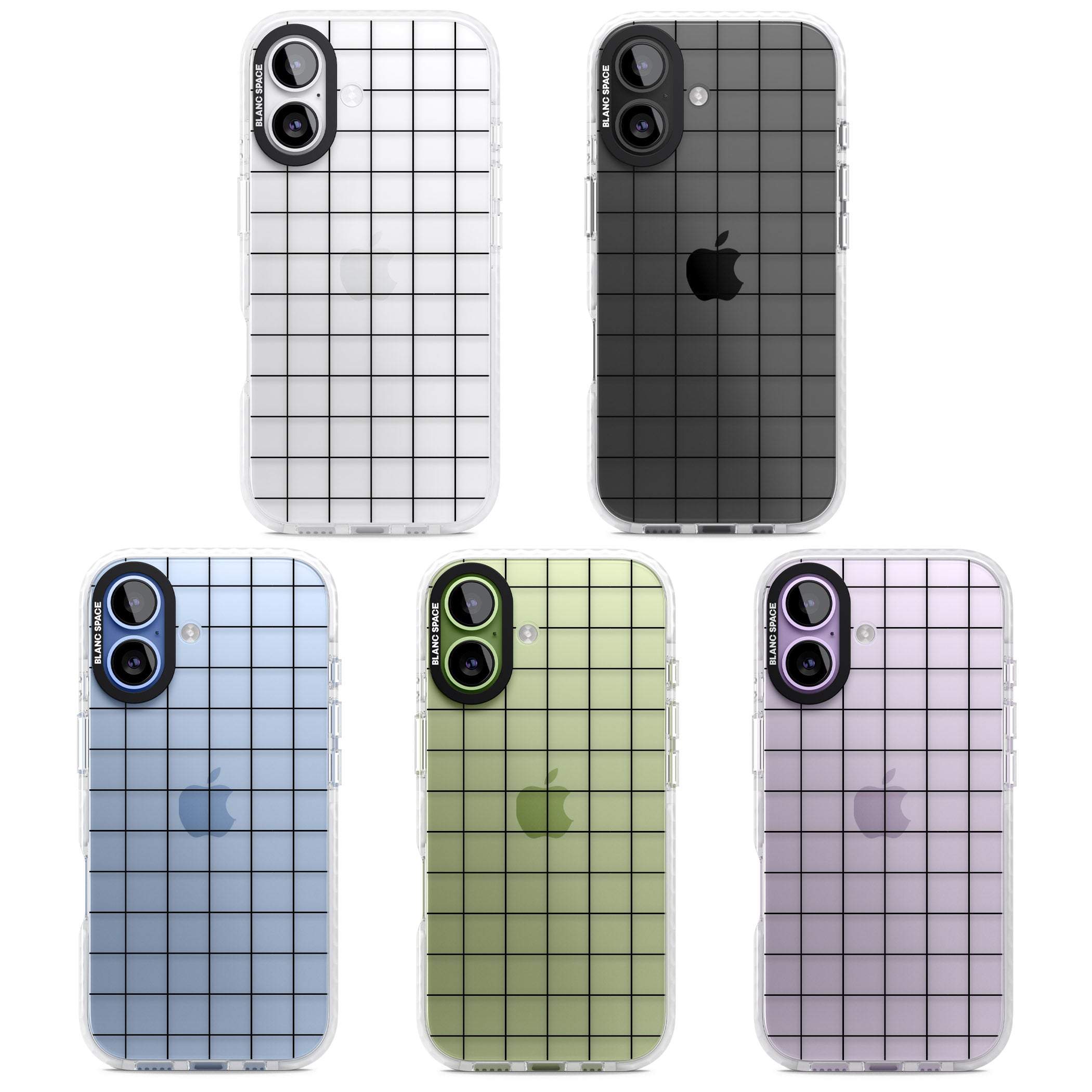 Simplistic Large Grid iPhone 17 Impact Clear Phone Case APT Impact Protection