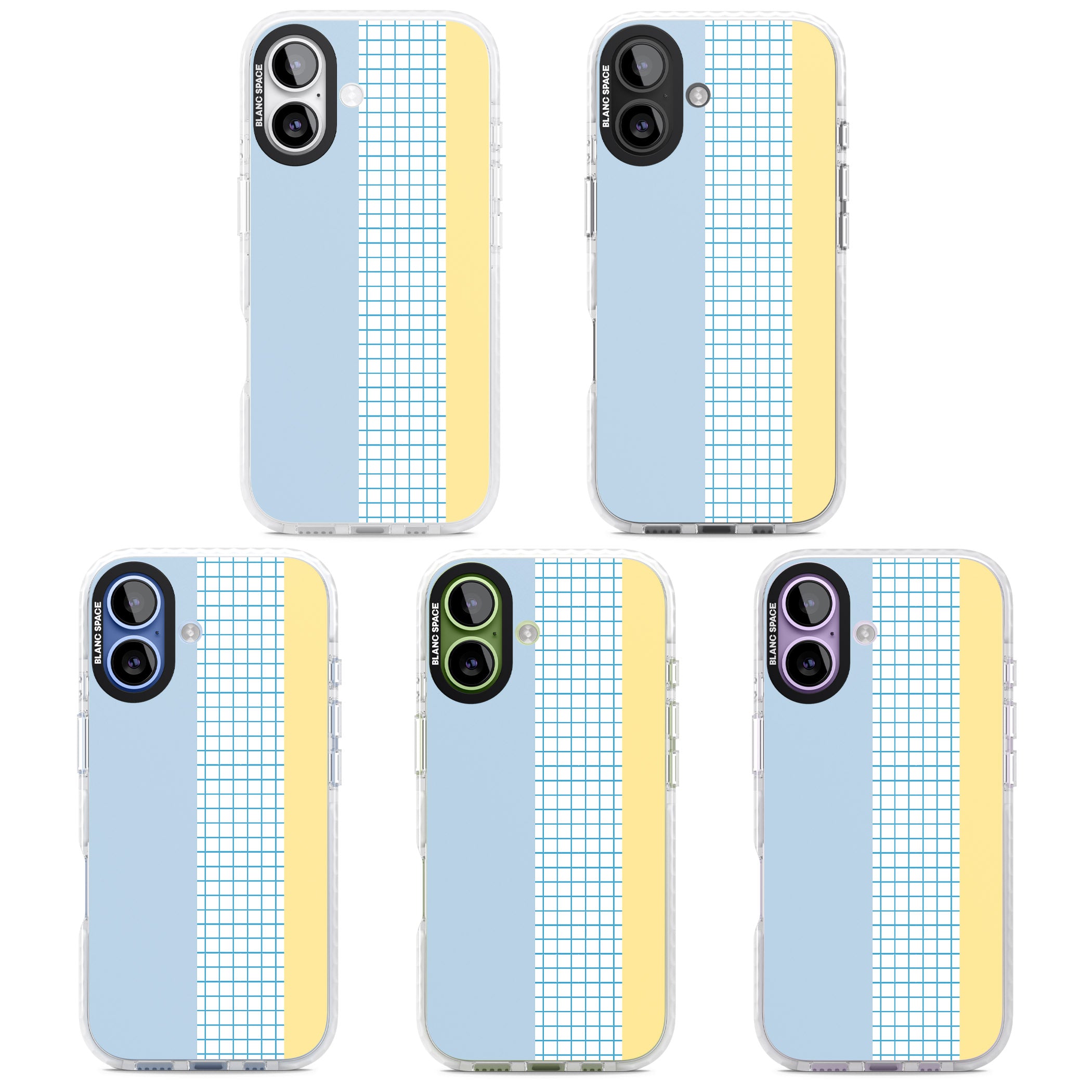 Abstract Grid Blue & Yellow iPhone 17 Impact Clear Phone Case APT Impact Protection