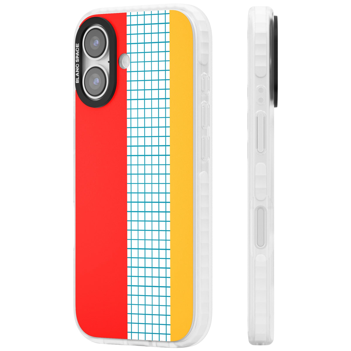 Bauhaus Block iPhone 16 / iPhone 16 Plus / iPhone 17 Impact Clear Phone Case side