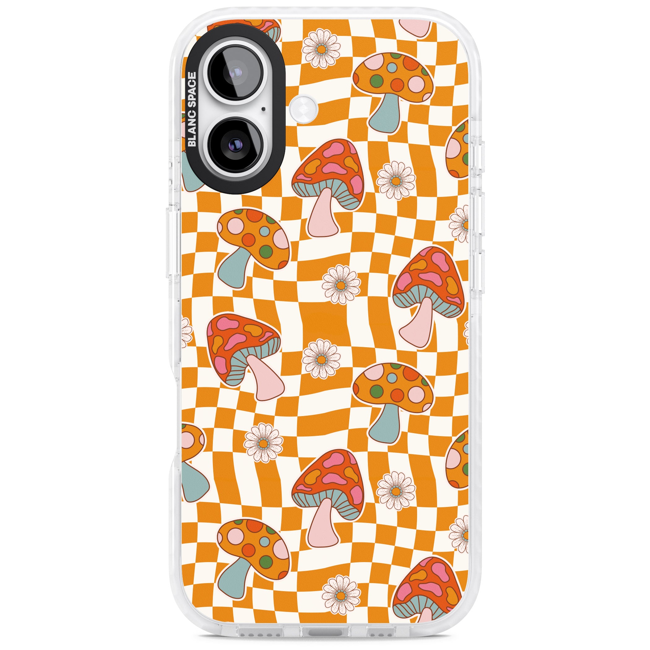 Wavy Checked Shrooms iPhone 17 Impact Clear Phone Case