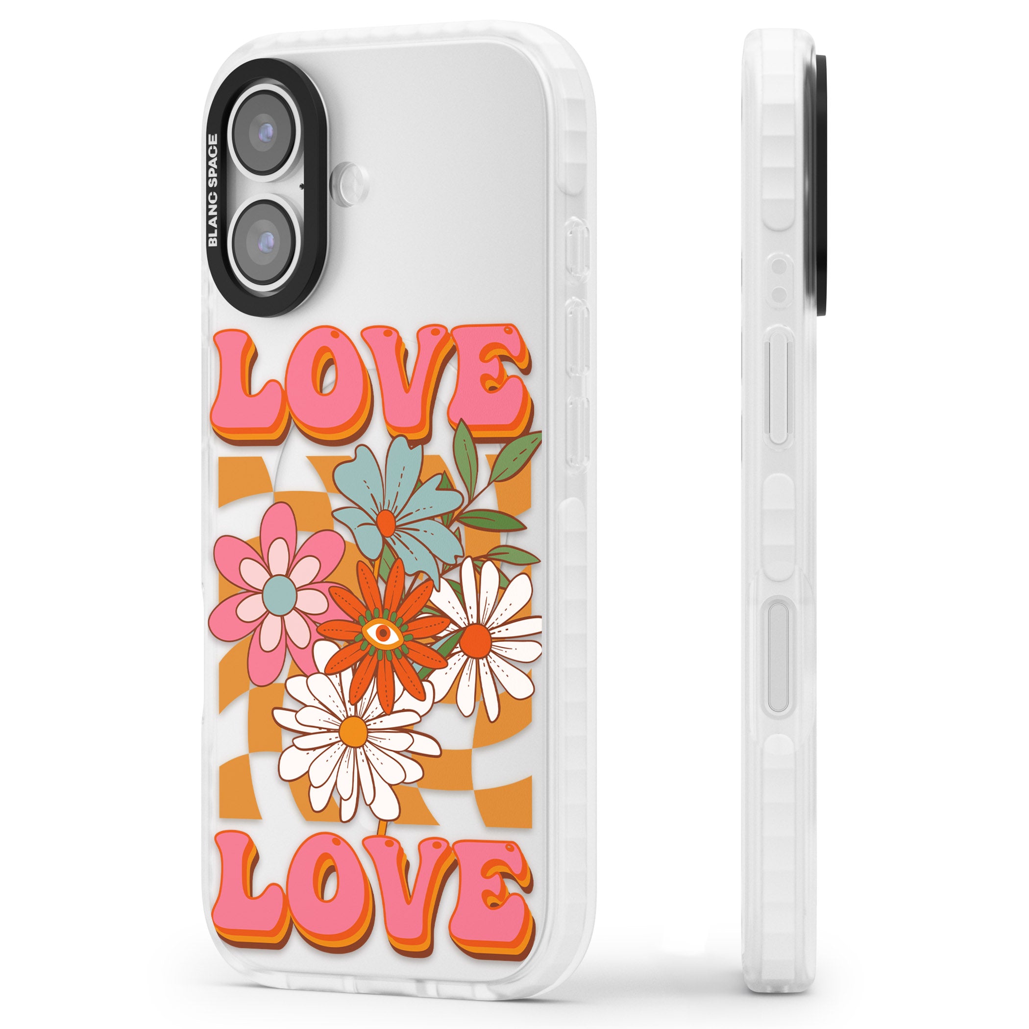 Love Bloom iPhone 17 Impact Clear Phone Case Side Profile