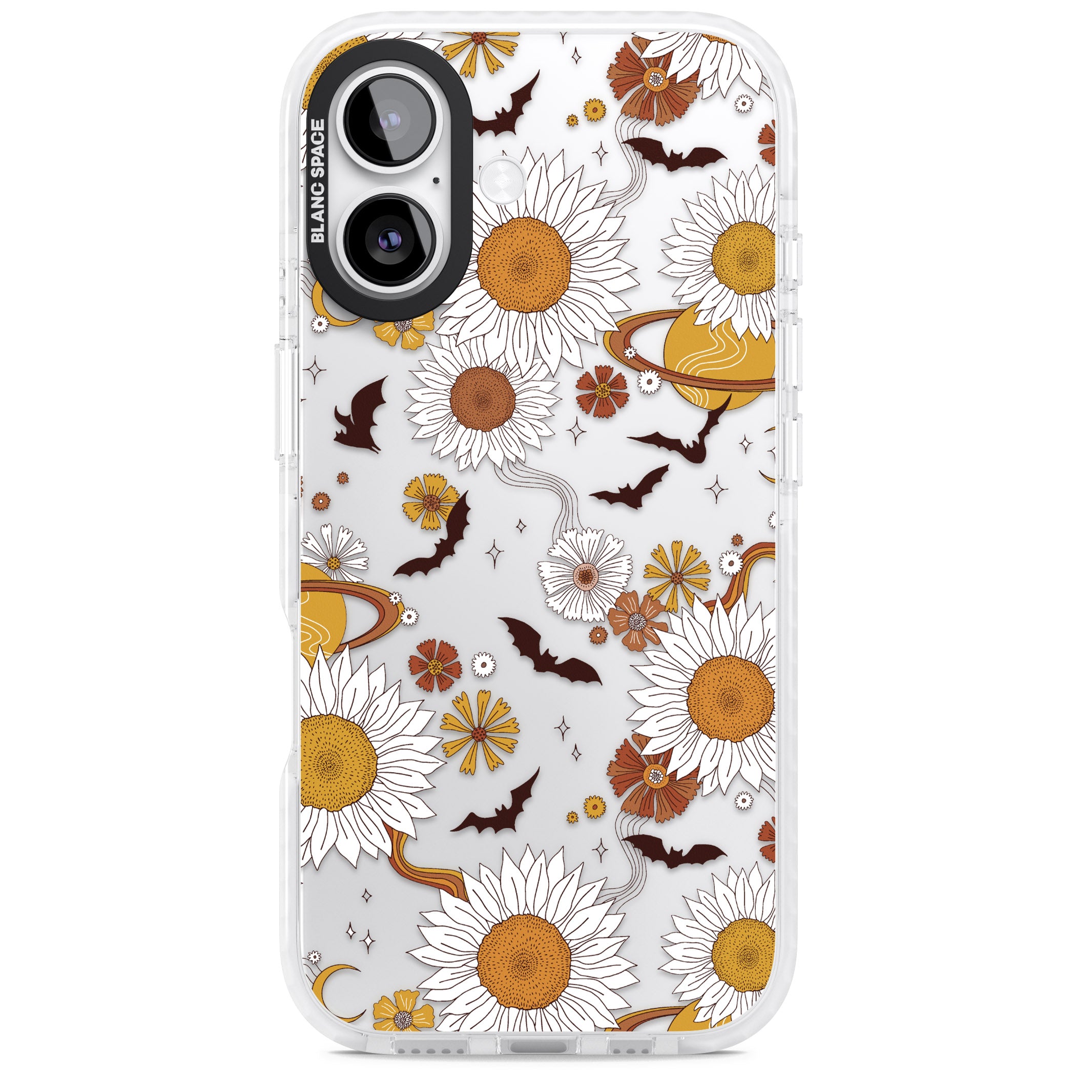 Halloween Bats And Planets iPhone 17 Impact Clear Phone Case