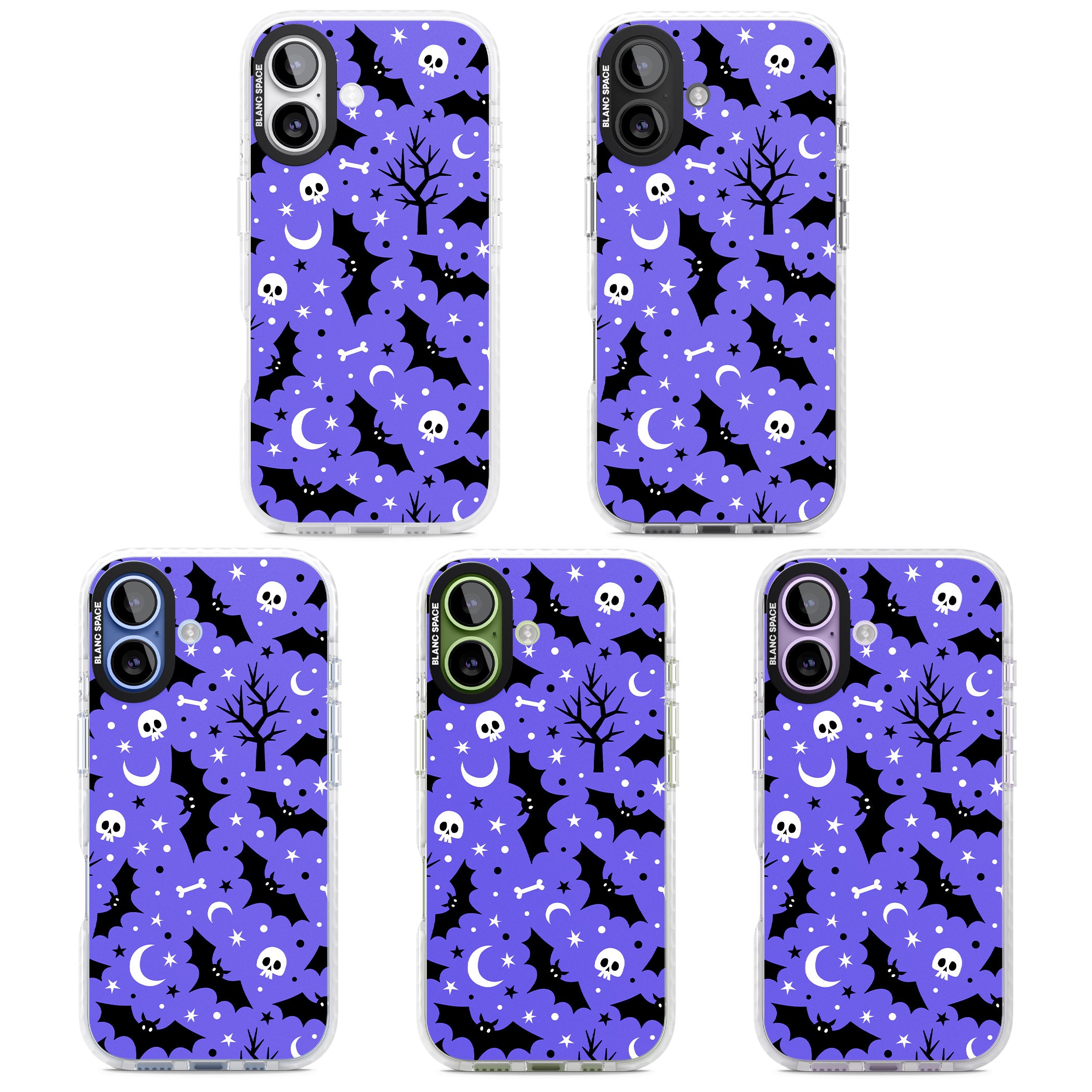 Bats N' Bones Pattern iPhone 17 Impact Clear Phone Case APT Impact Protection