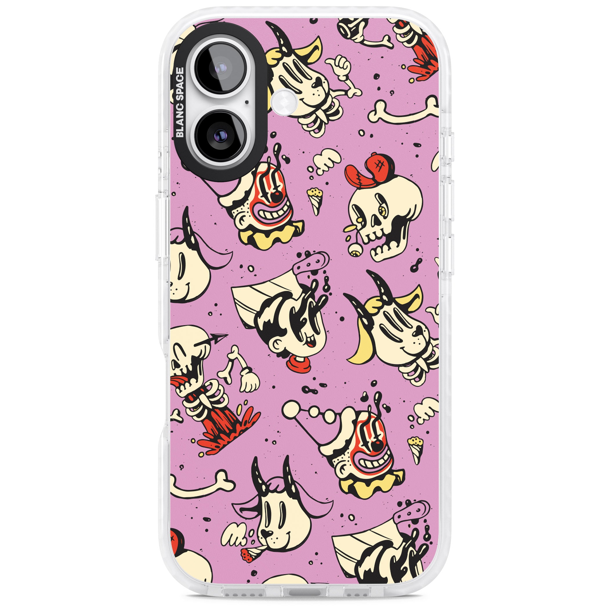 Purple Retro Halloween Pattern iPhone 17 Impact Clear Phone Case