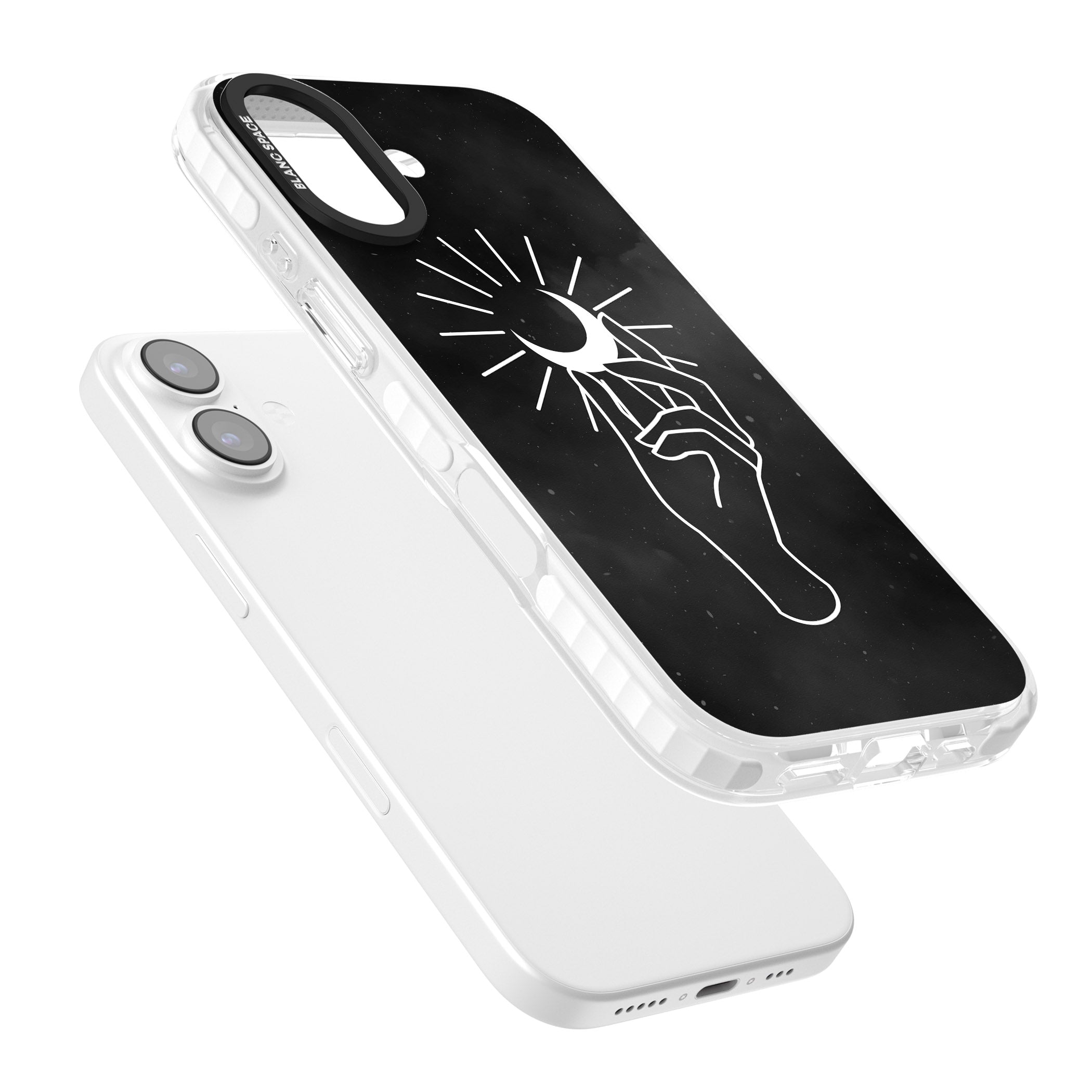Hand Holding Celestial Moon iPhone 17 Impact Clear Phone Case Colours