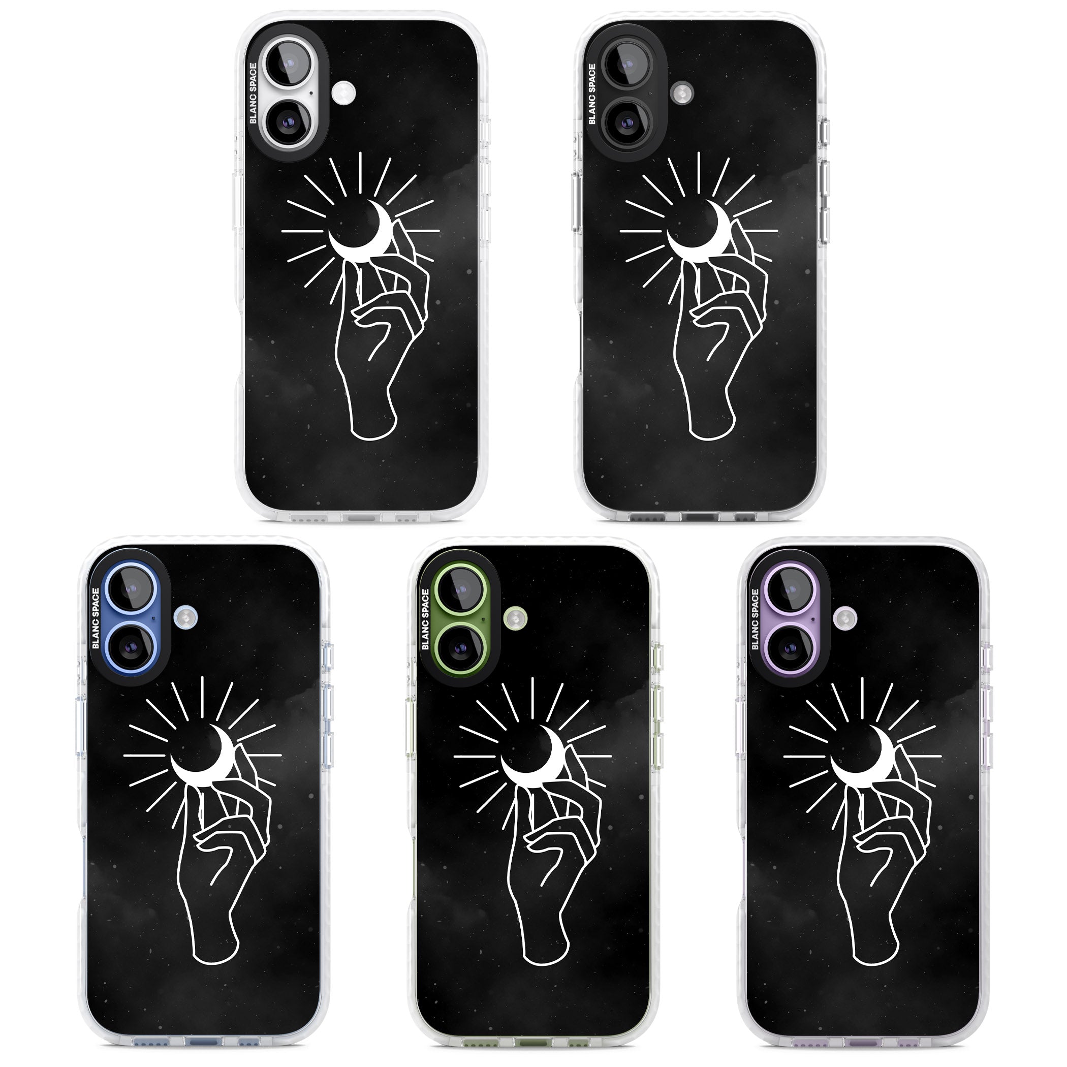 Hand Holding Celestial Moon iPhone 17 Impact Clear Phone Case APT Impact Protection