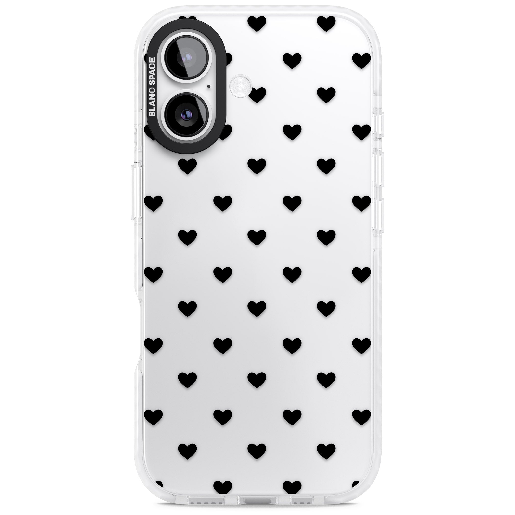 Small Heart Pattern: White & iPhone 17 Impact Clear Phone Case