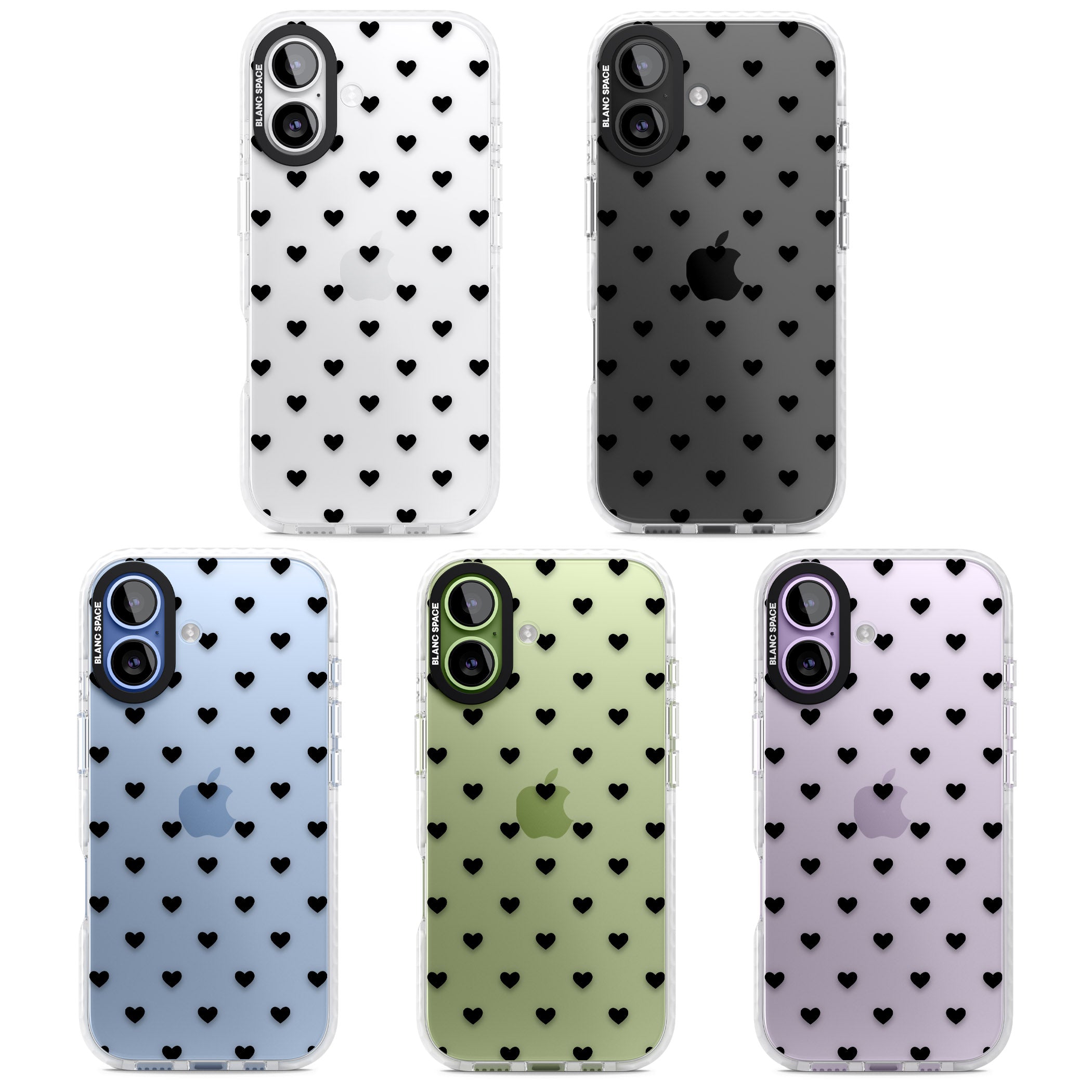 Small Heart Pattern: White & iPhone 17 Impact Clear Phone Case APT Impact Protection
