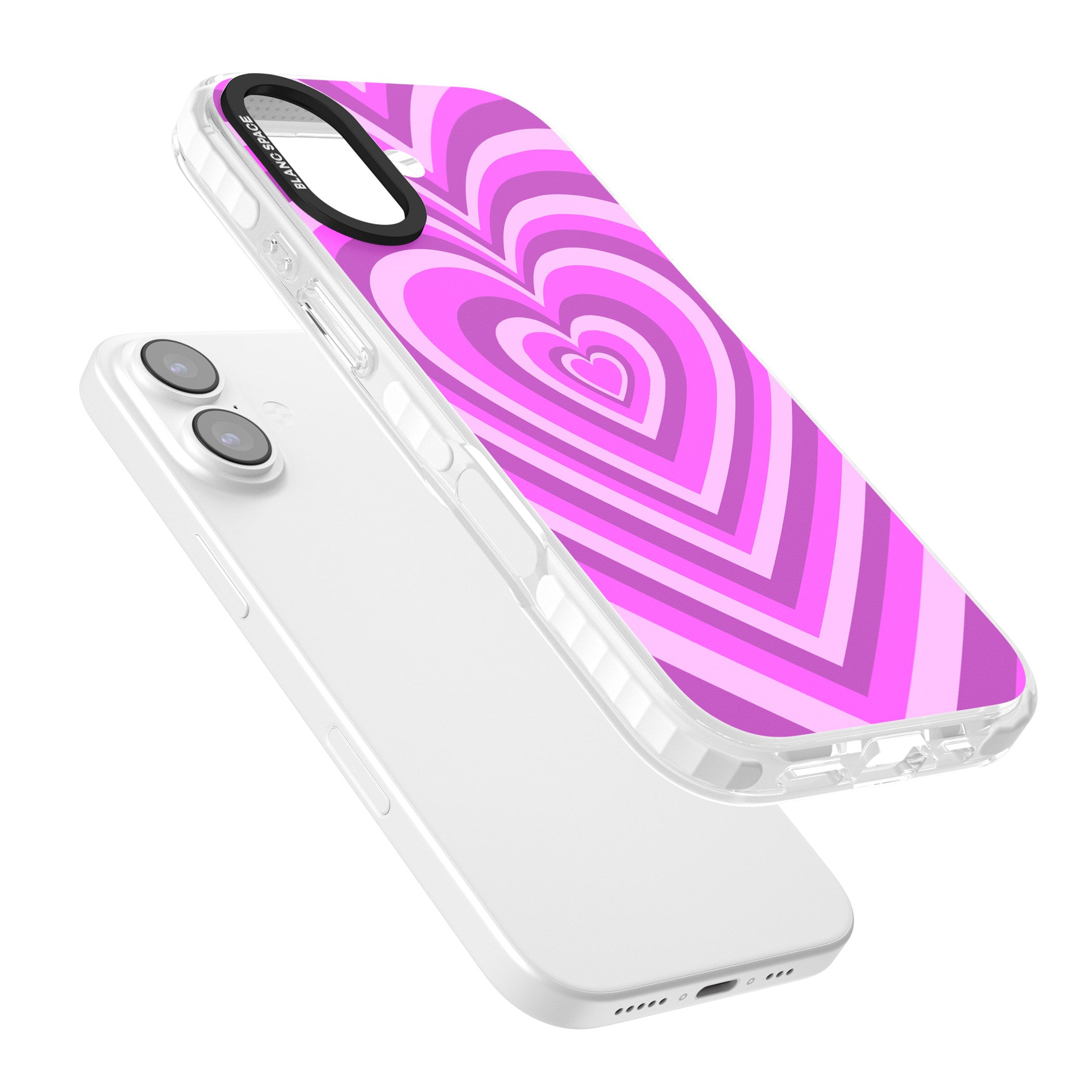 Pink Heart Illusion iPhone 17 Impact Clear Phone Case Colours