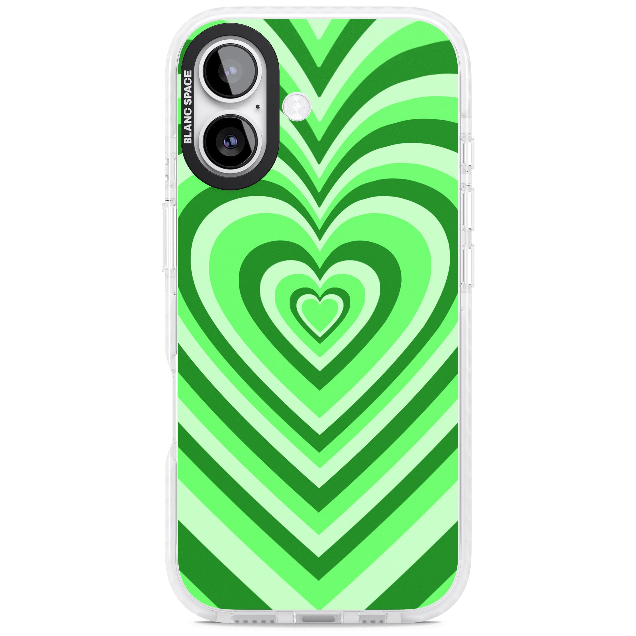 Green Heart Illusion iPhone 17 Impact Clear Phone Case