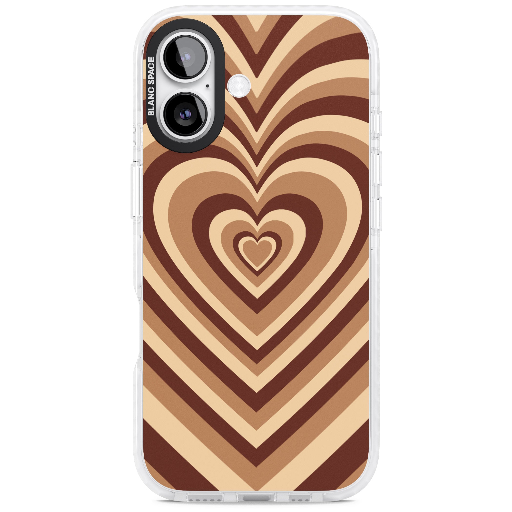 Latte Heart Illusion iPhone 17 Impact Clear Phone Case