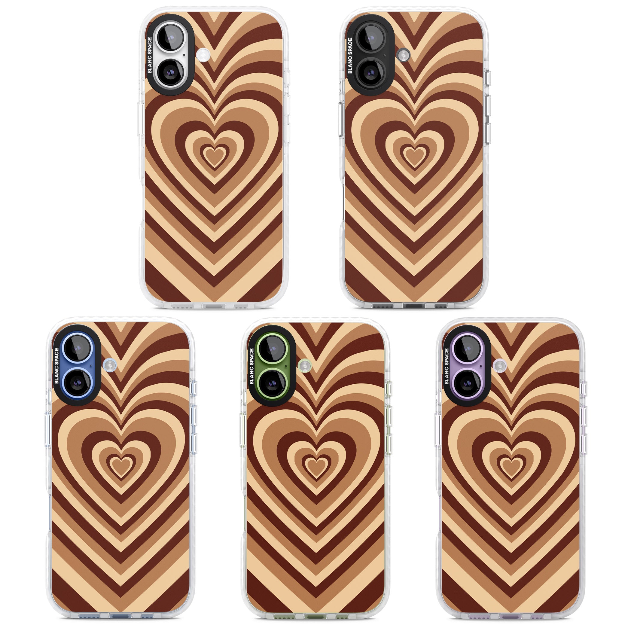 Latte Heart Illusion iPhone 17 Impact Clear Phone Case APT Impact Protection