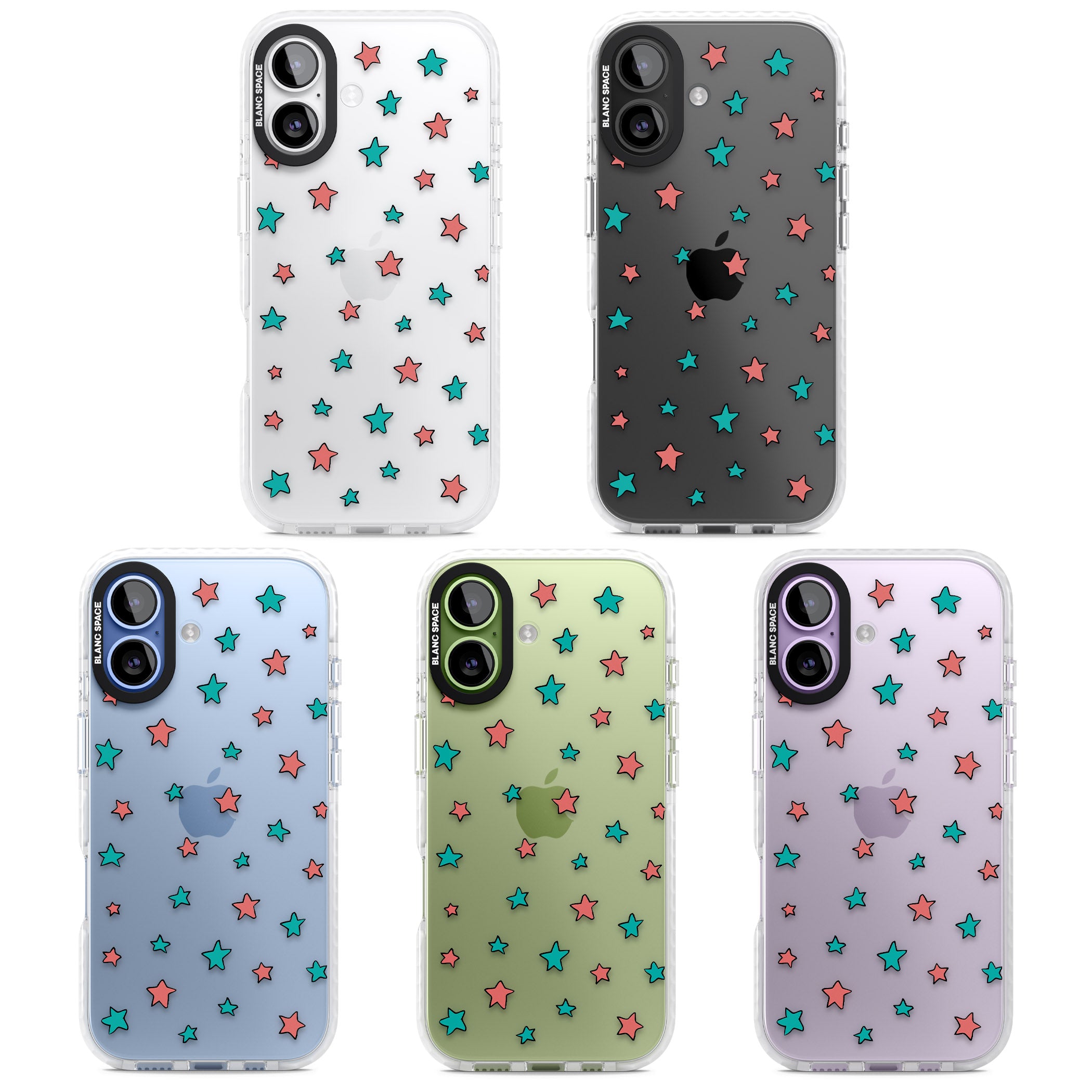 Heartstopper Stars Pattern iPhone 17 Impact Clear Phone Case APT Impact Protection