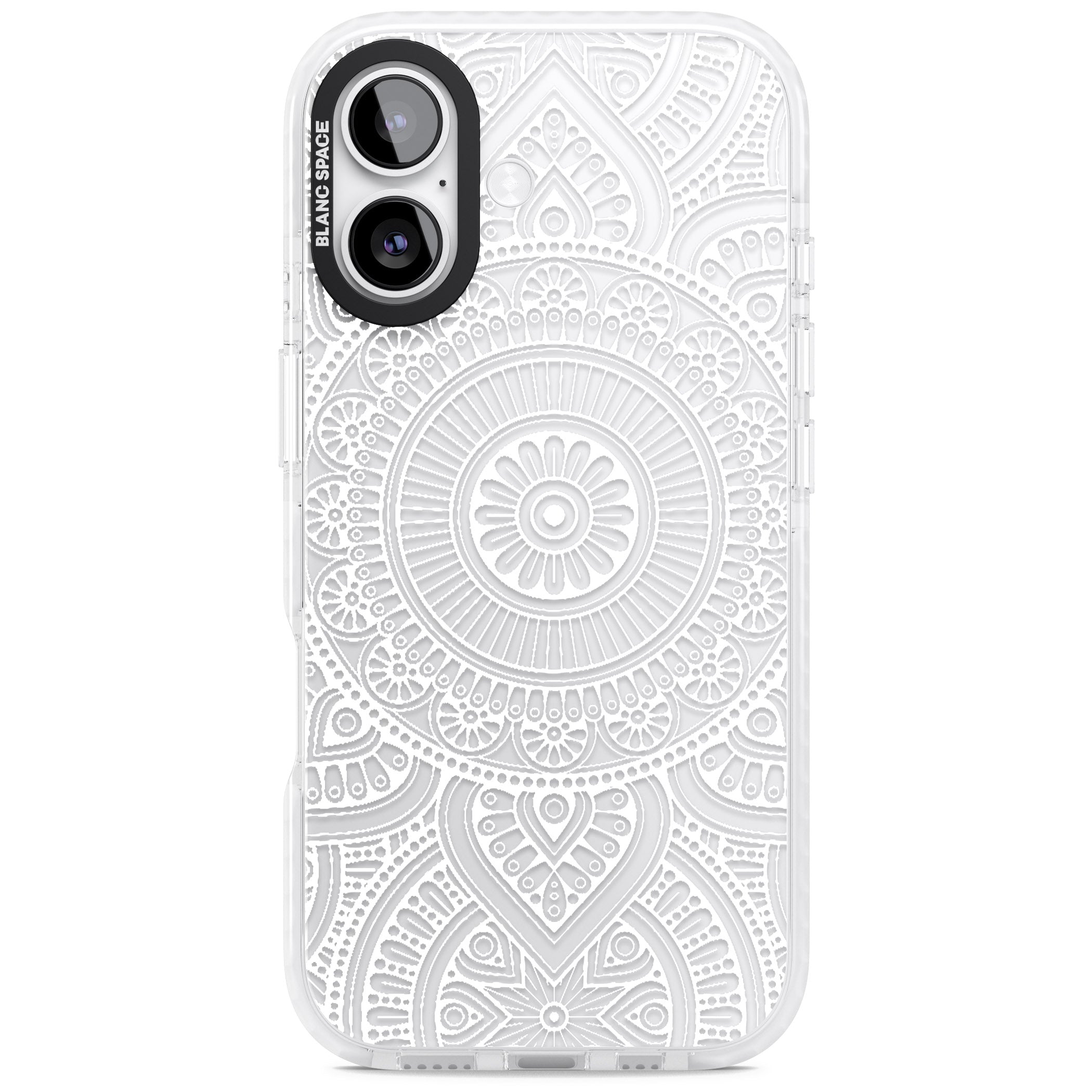 White Henna Flower Wheel iPhone 17 Impact Clear Phone Case