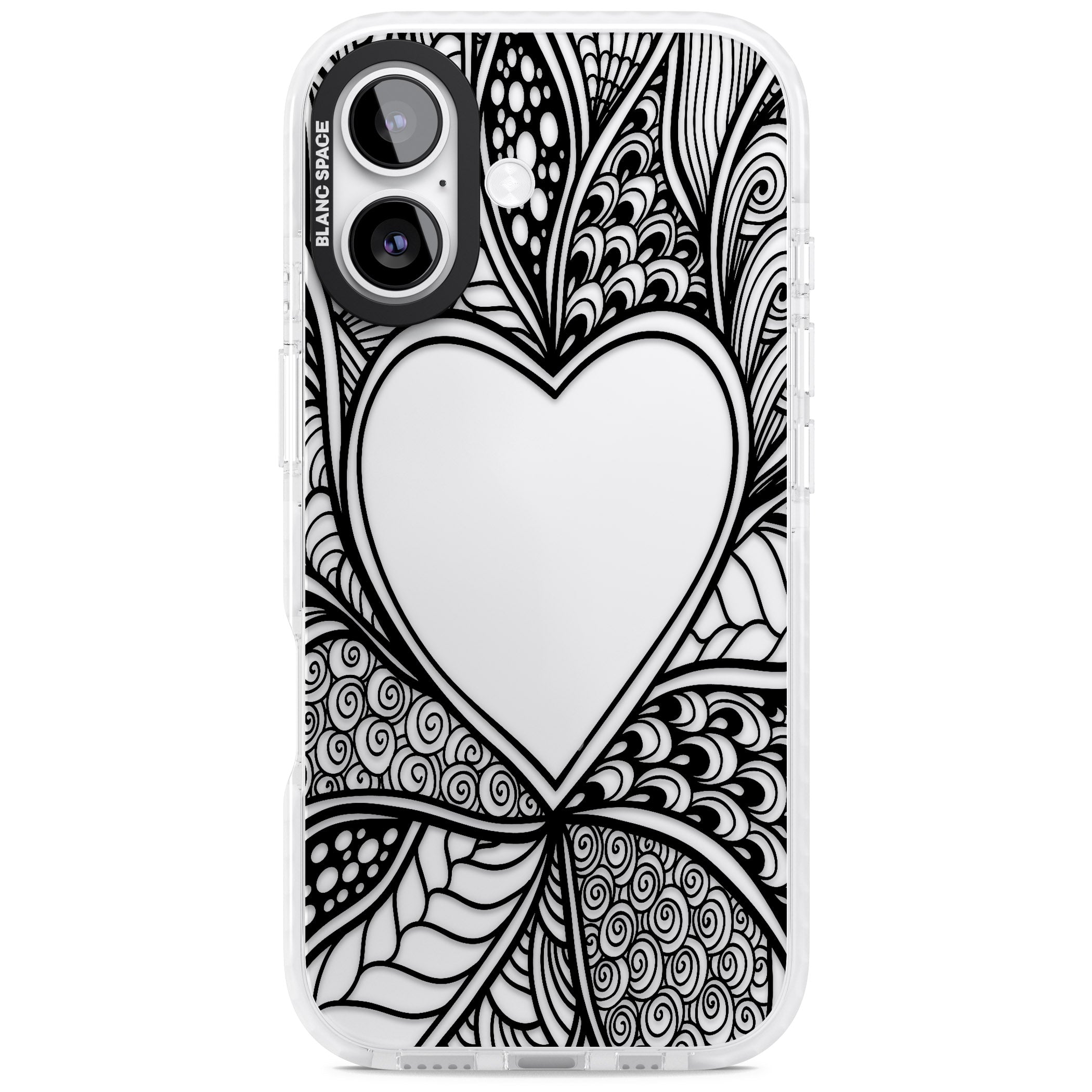 Black Henna Heart iPhone 17 Impact Clear Phone Case